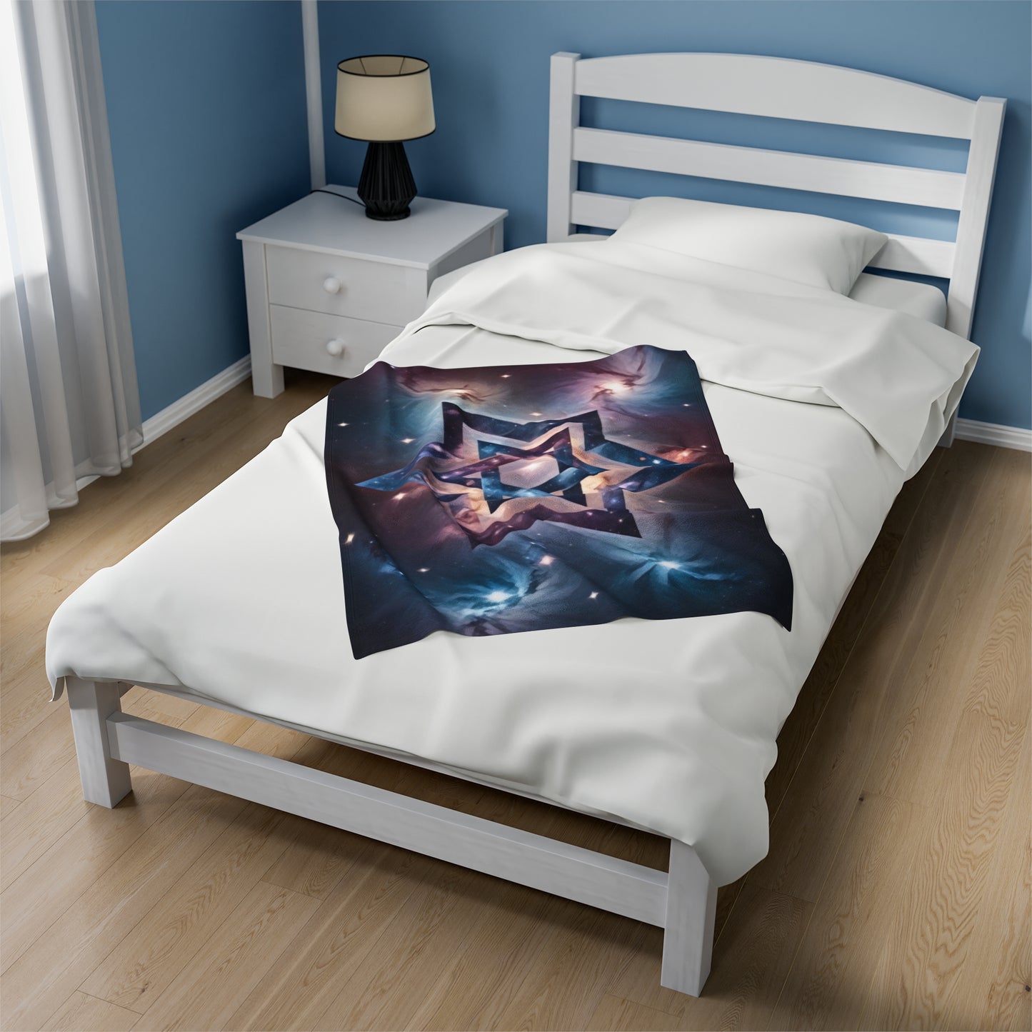 Velveteen Plush Blanket - "Cosmic Star of Unity" Art Print