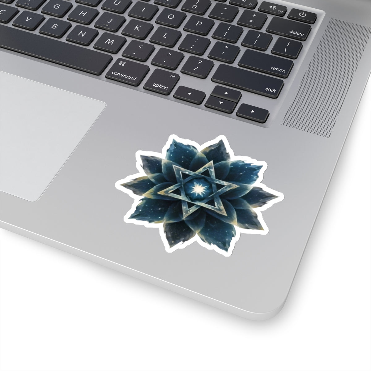 Sticker - "Cosmic Bloom" Blue Lotus Star of David Art Print