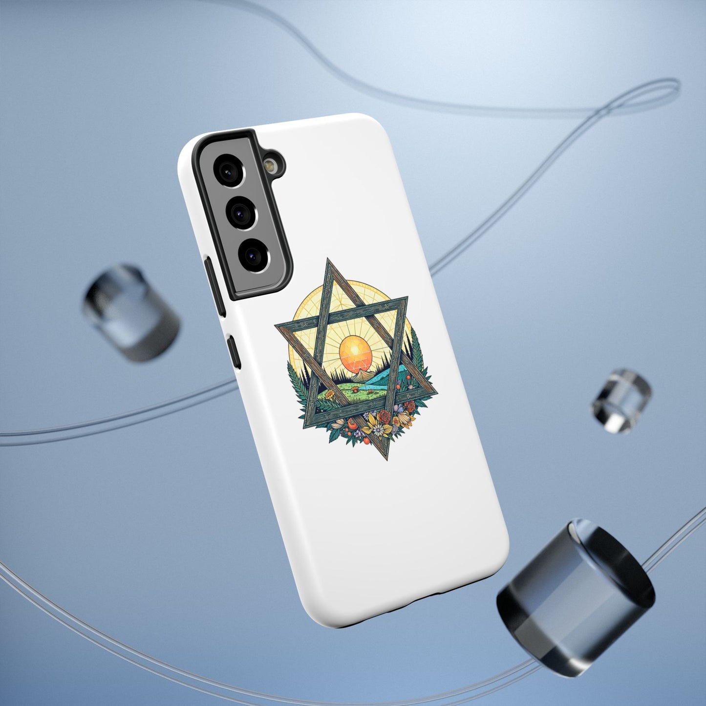 Phone Cases - Jewish Star of David Nature Landscape Design