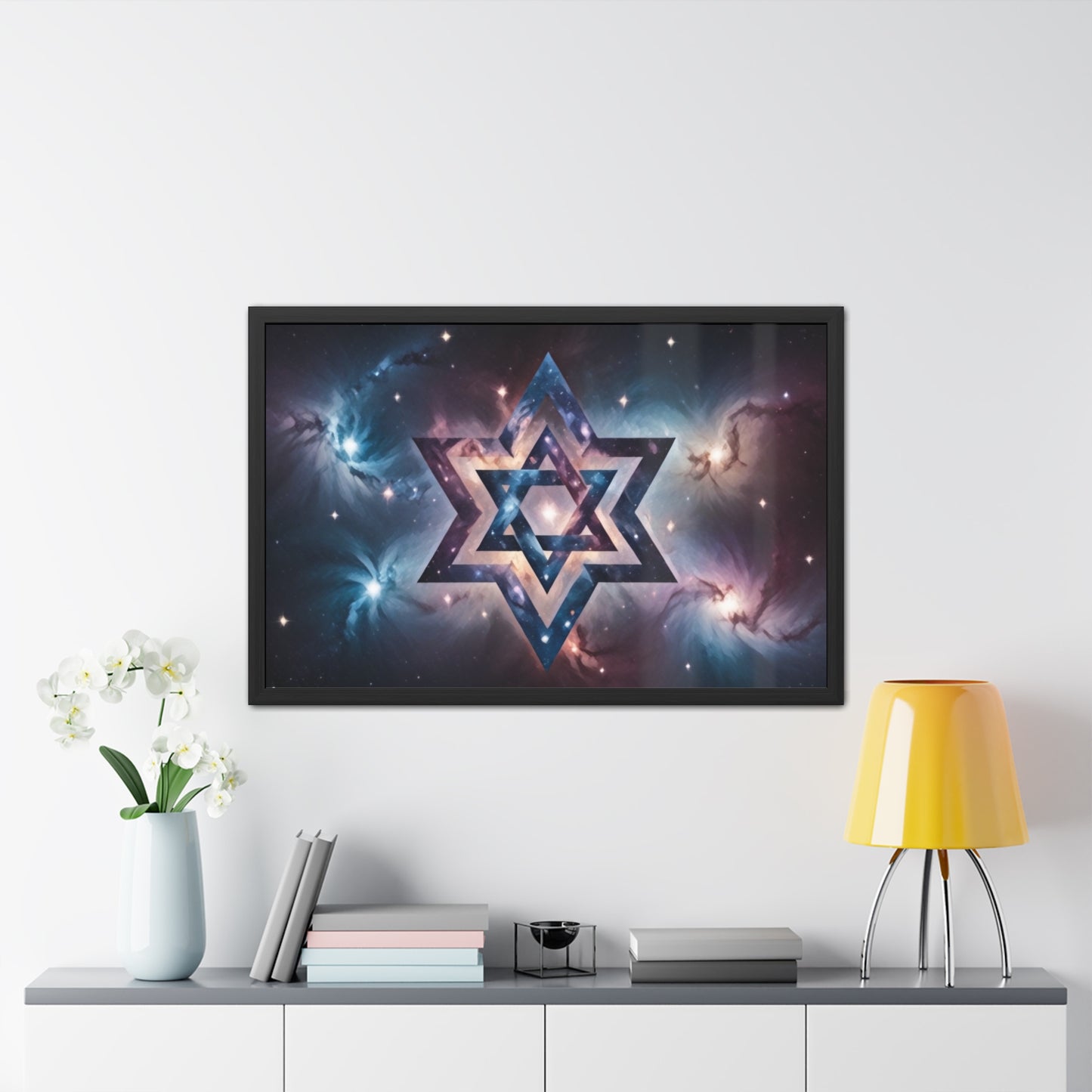 Artistic Framed Posters - Galactic Star of David in the Cosmos "Cosmic Star of Unity" Chaia Malana