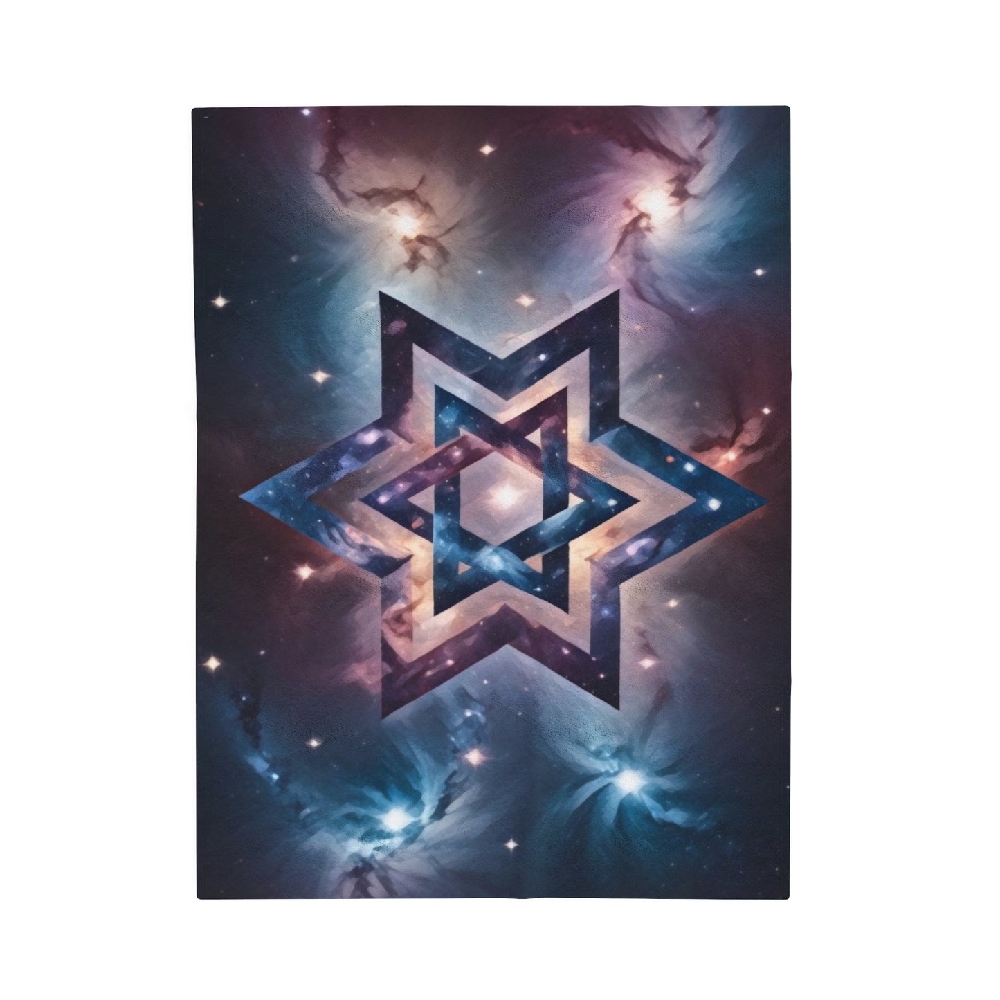 Velveteen Plush Blanket - "Cosmic Star of Unity" Art Print