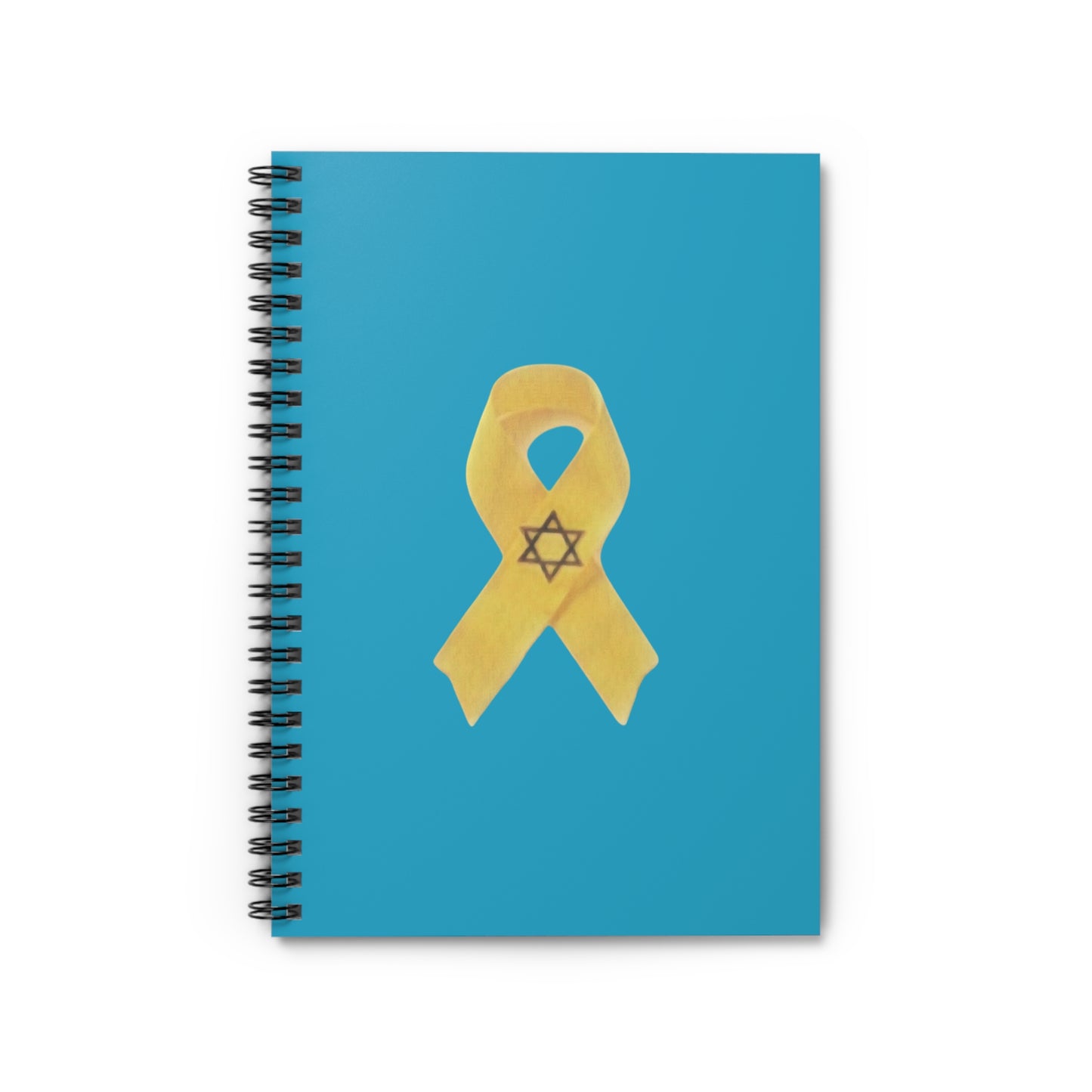 Spiral Notebook - Yellow Ribbon Art in Colored Pencil - Ruled Line, Dark Blue