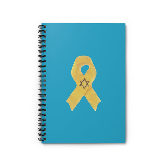 Spiral Notebook - Yellow Ribbon Art in Colored Pencil - Ruled Line, Dark Blue