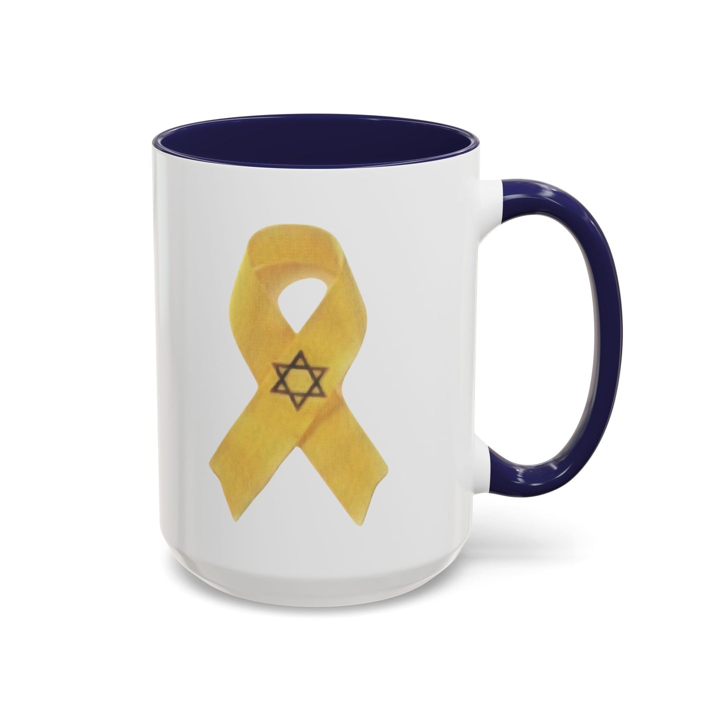 Mug - Unbroken Hope Yellow Ribbon Star of David Design by Chaia Malana Art