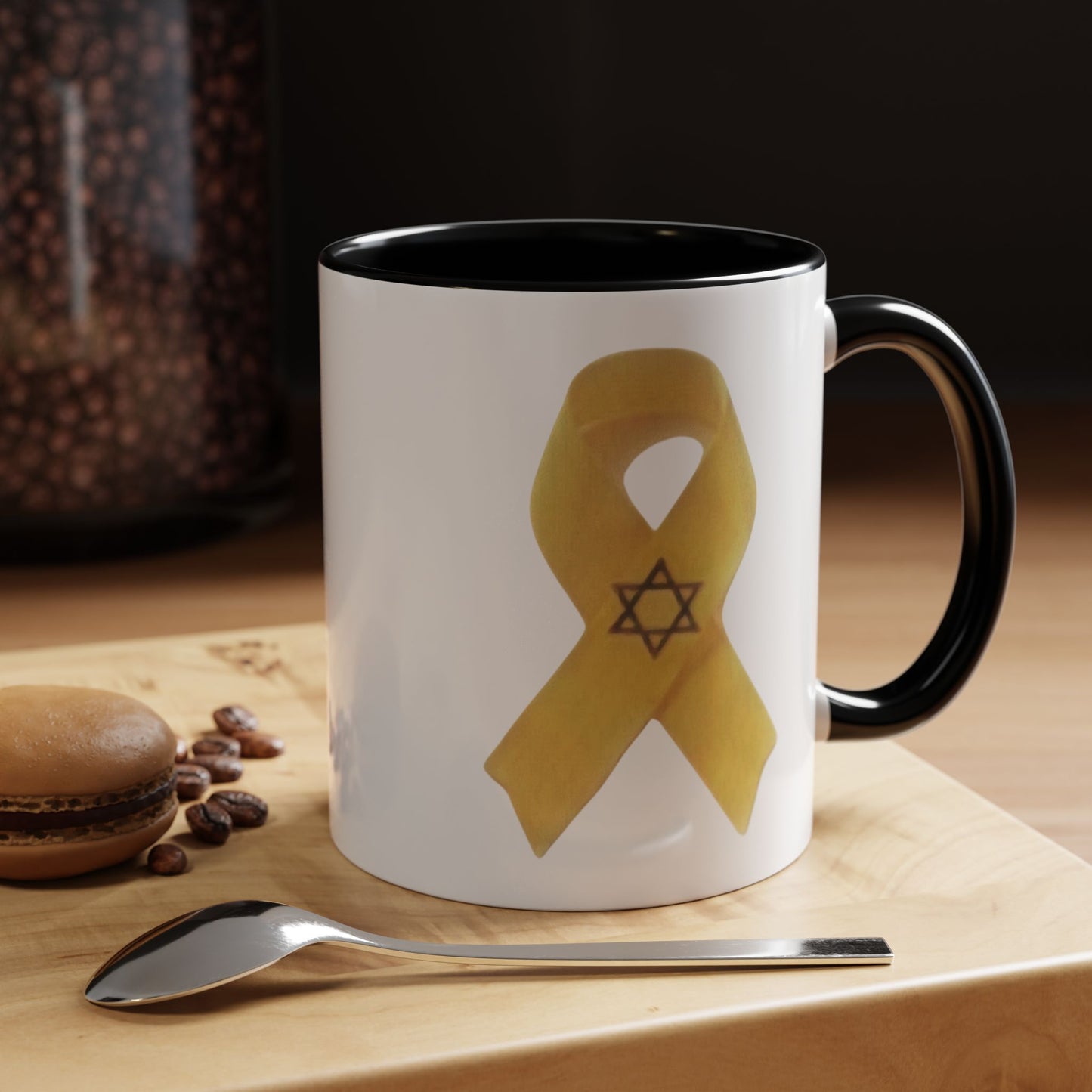 Mug - Unbroken Hope Yellow Ribbon Star of David Design by Chaia Malana Art