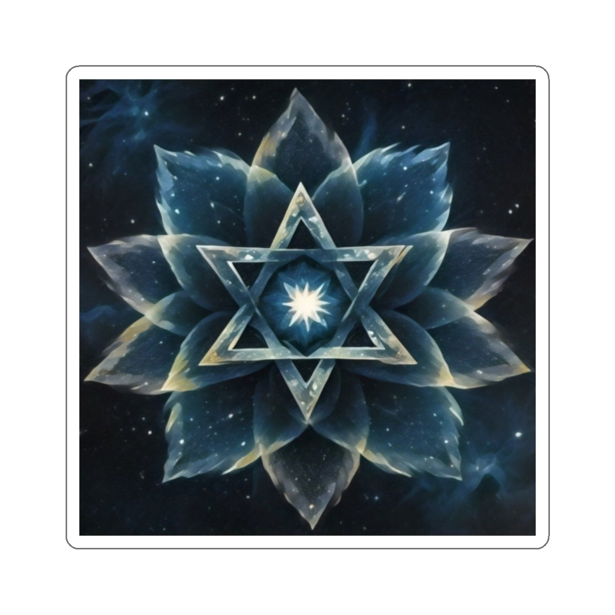 Sticker - "Cosmic Bloom" Star of David Full Art Print