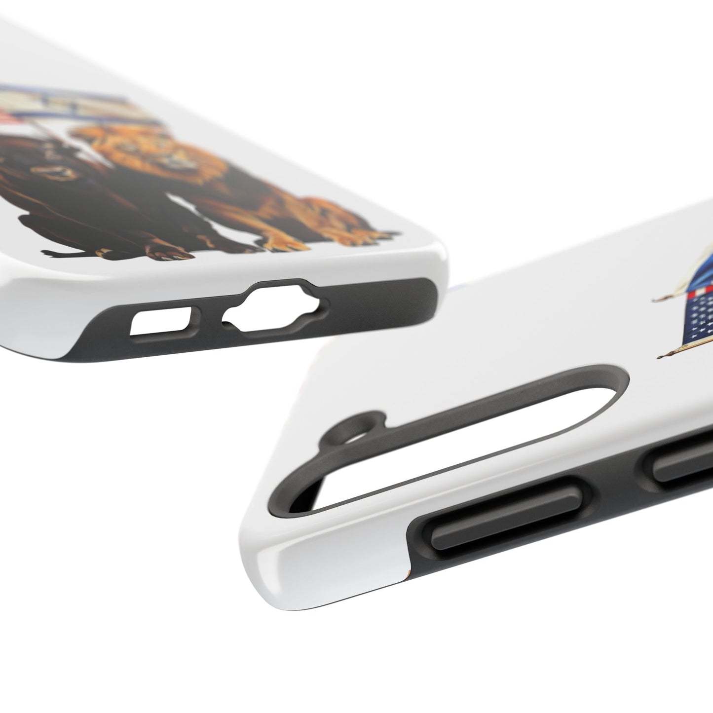 Phone Case - "Unity of Strength" American Bison and Lion with Israeli and American Flags Art by Chaia Malana