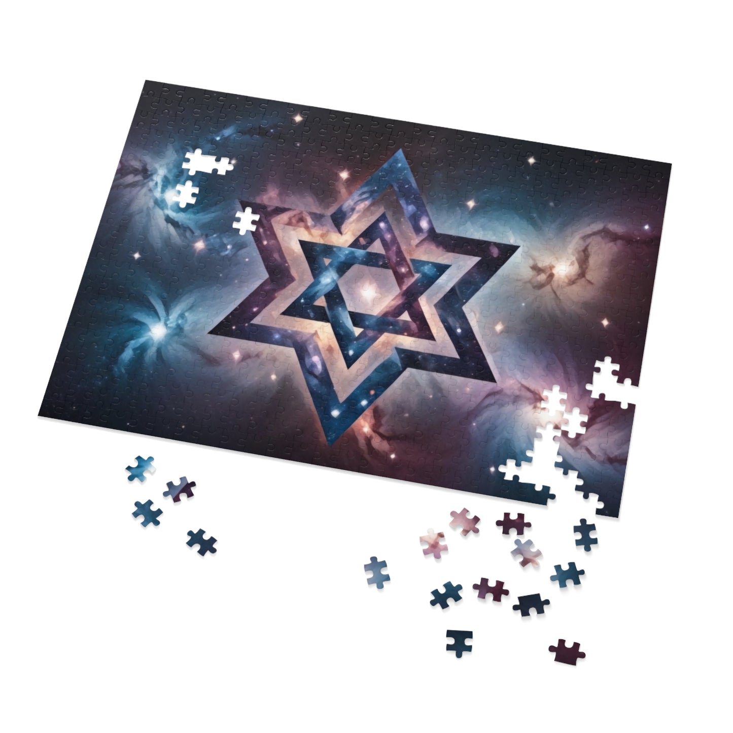 Jigsaw Puzzle - Star of David Galactic "Cosmic Star of Unity" Art Print