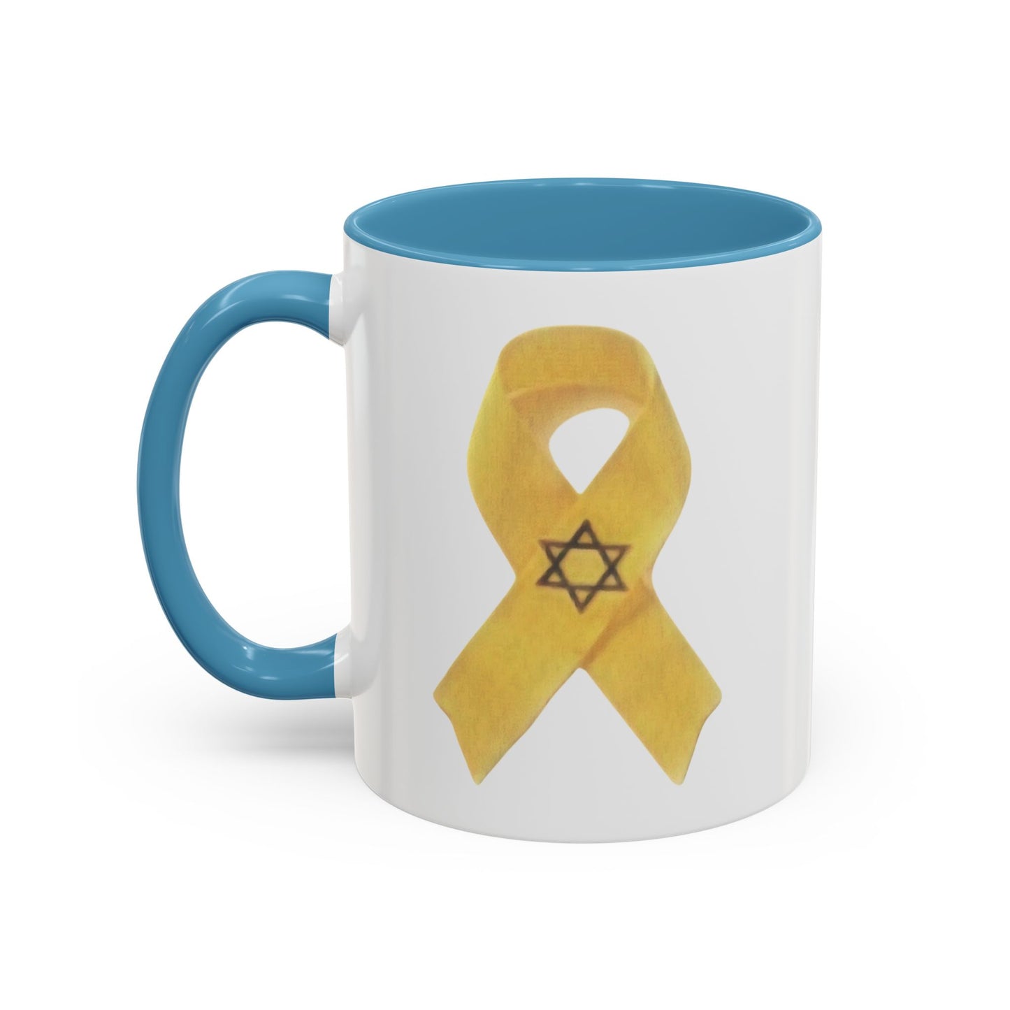 Mug - Unbroken Hope Yellow Ribbon Star of David Design by Chaia Malana Art