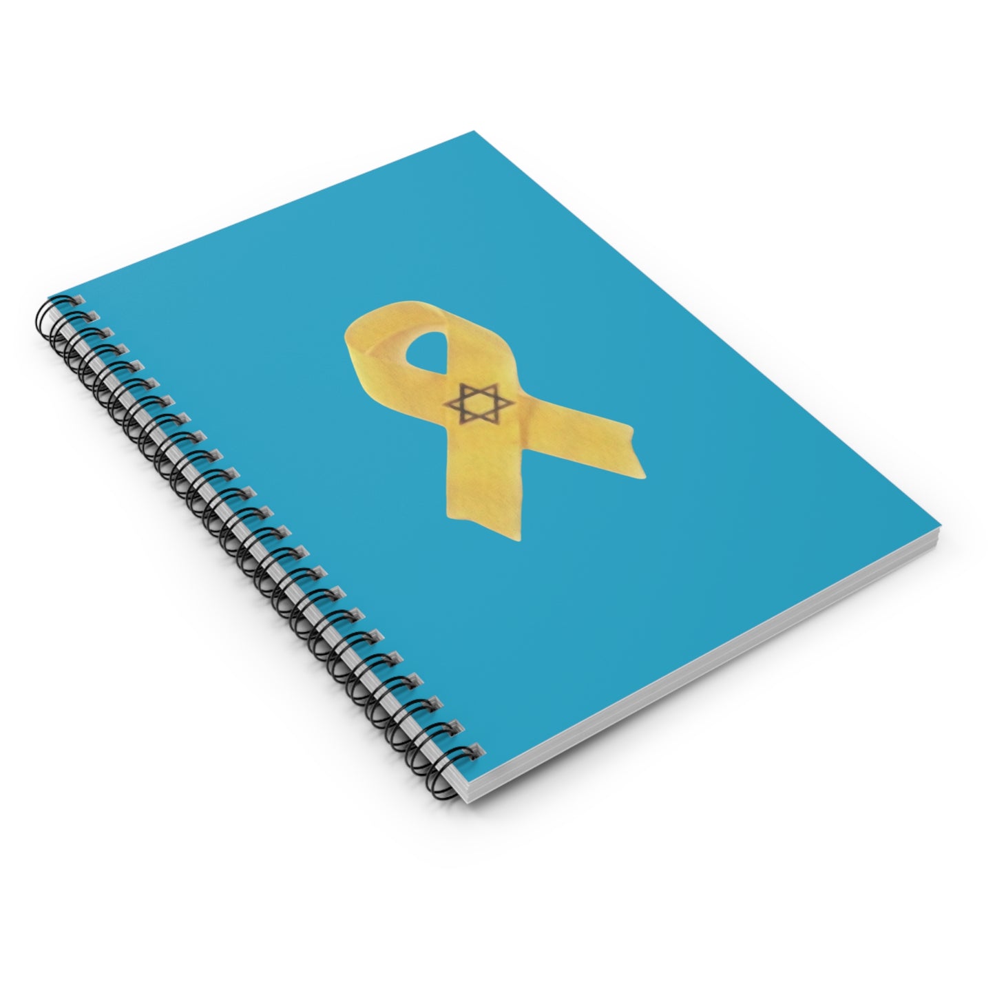 Spiral Notebook - Yellow Ribbon Art in Colored Pencil - Ruled Line, Dark Blue