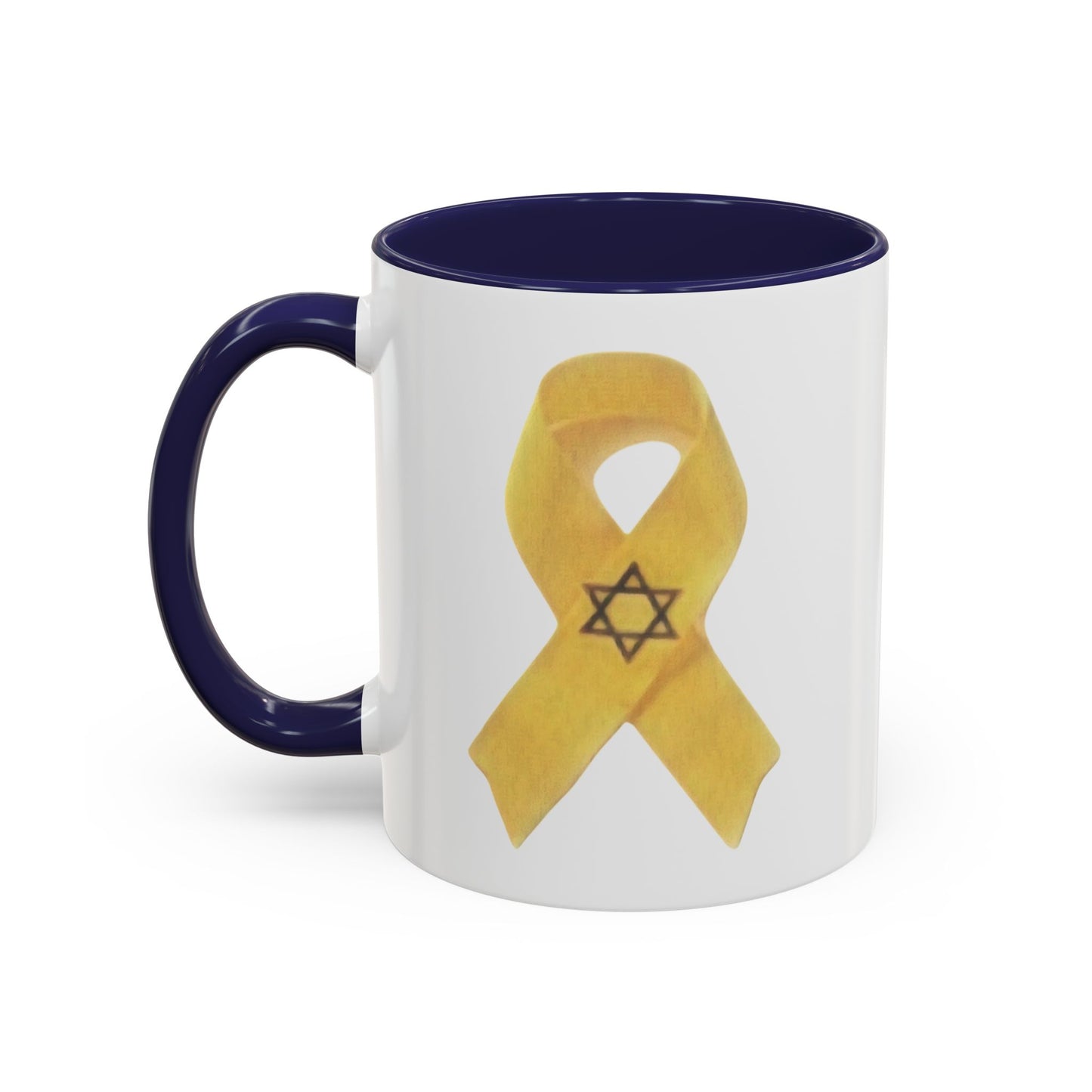 Mug - Unbroken Hope Yellow Ribbon Star of David Design by Chaia Malana Art