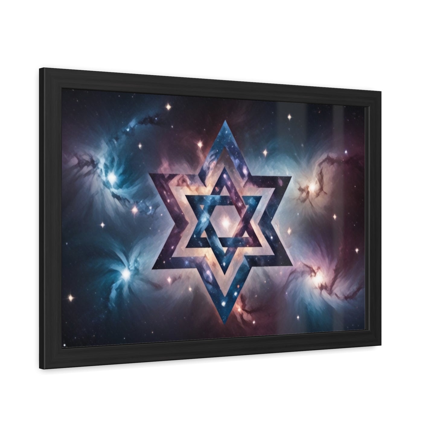 Artistic Framed Posters - Galactic Star of David in the Cosmos "Cosmic Star of Unity" Chaia Malana