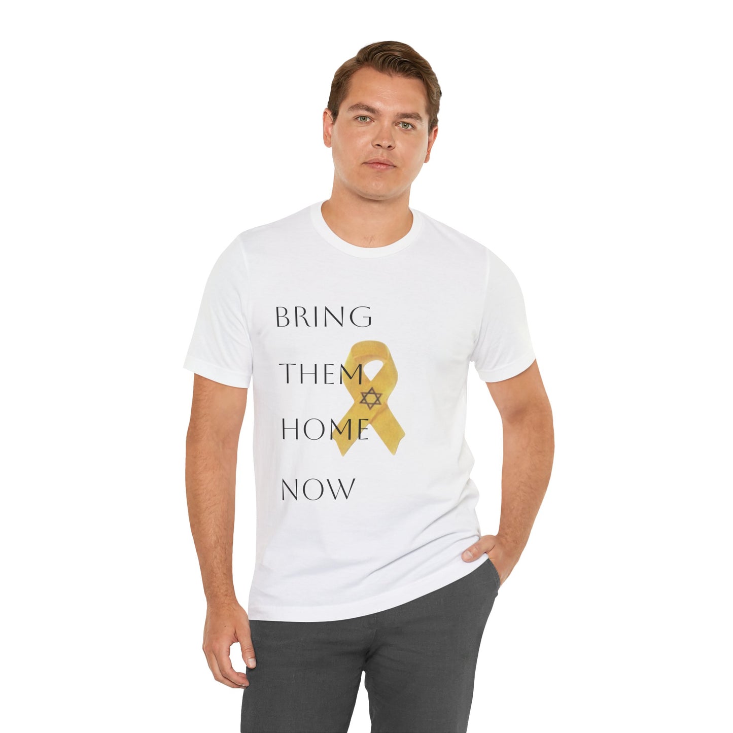 Yellow Ribbon "Bring Them Home Now" Unisex Jersey Short Sleeve Tee