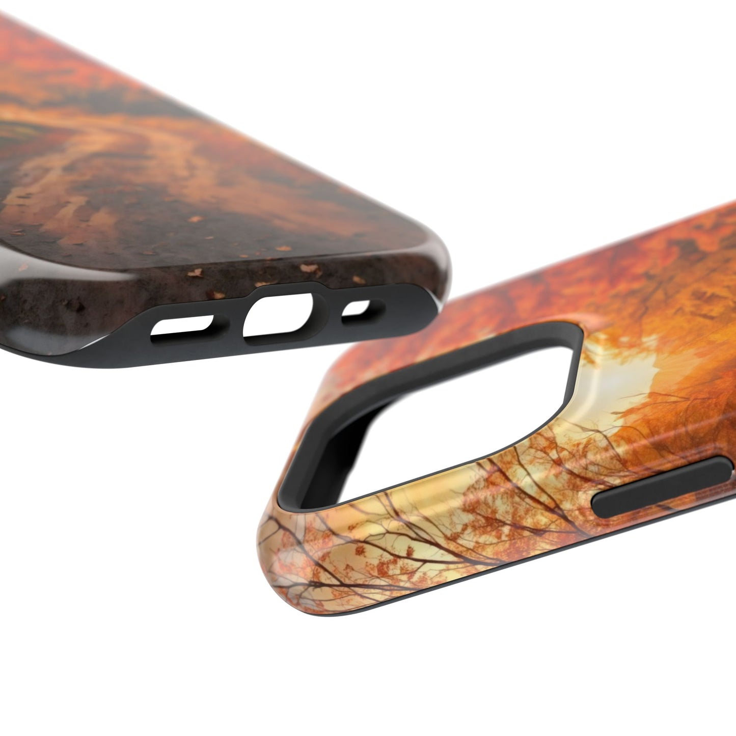 Phone Cases - Autumn Theme Painting of a Dirt Road with Trees and Wood Fence