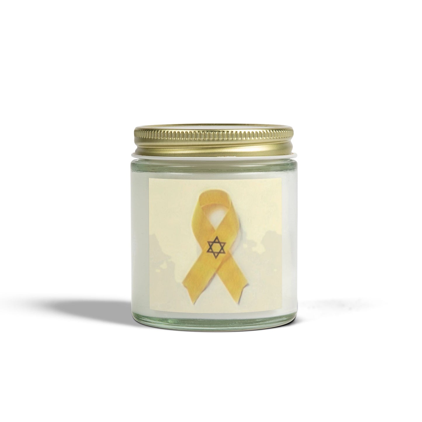 Scented Candles, Coconut Apricot Wax (4oz, 9oz) -- Yellow Awareness Ribbon Star of David Colored Pencil Art Print