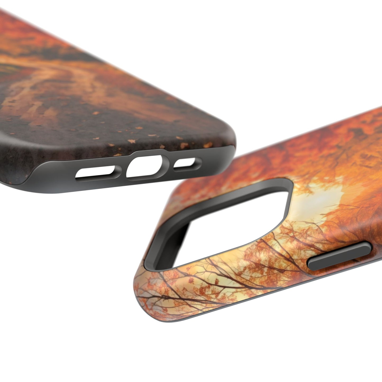 Phone Cases - Autumn Theme Painting of a Dirt Road with Trees and Wood Fence