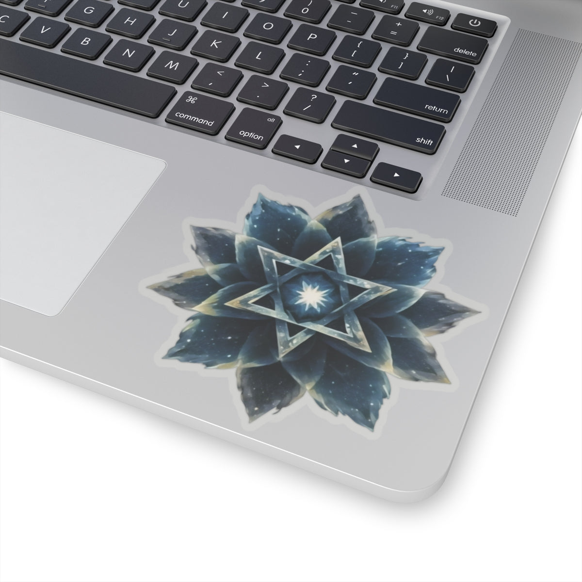 Sticker - "Cosmic Bloom" Blue Lotus Star of David Art Print