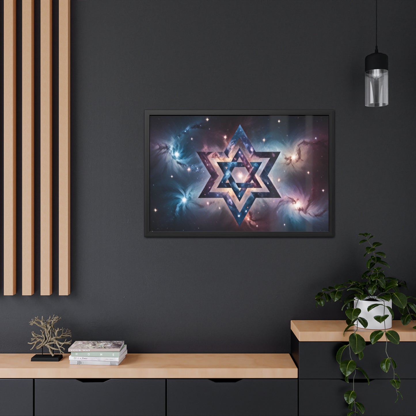 Artistic Framed Posters - Galactic Star of David in the Cosmos "Cosmic Star of Unity" Chaia Malana