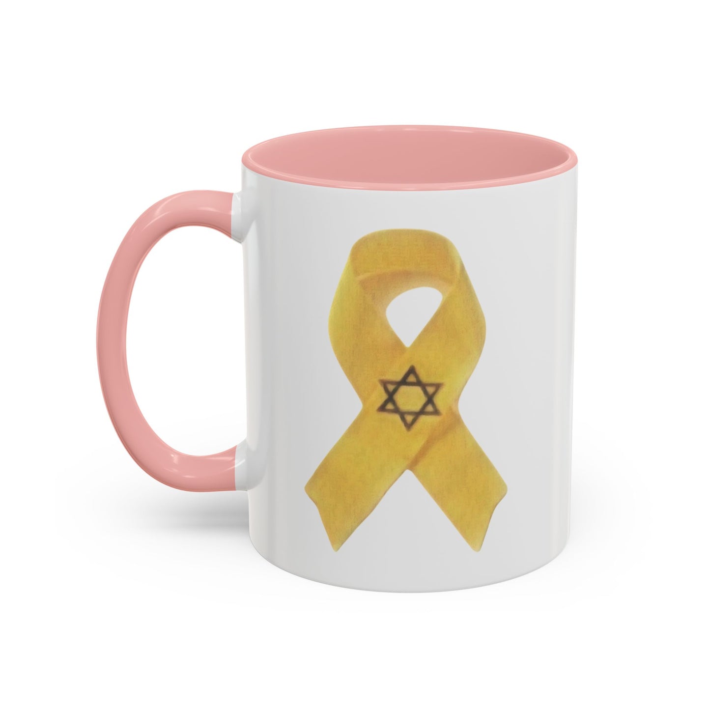 Mug - Unbroken Hope Yellow Ribbon Star of David Design by Chaia Malana Art