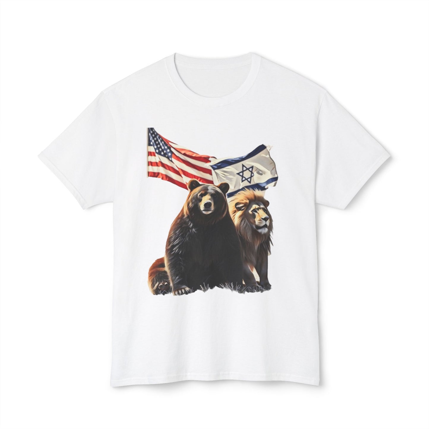 Allies of Strength by Chaia Malana T-Shirt Grizzly Bear Lion Israeli & American Art