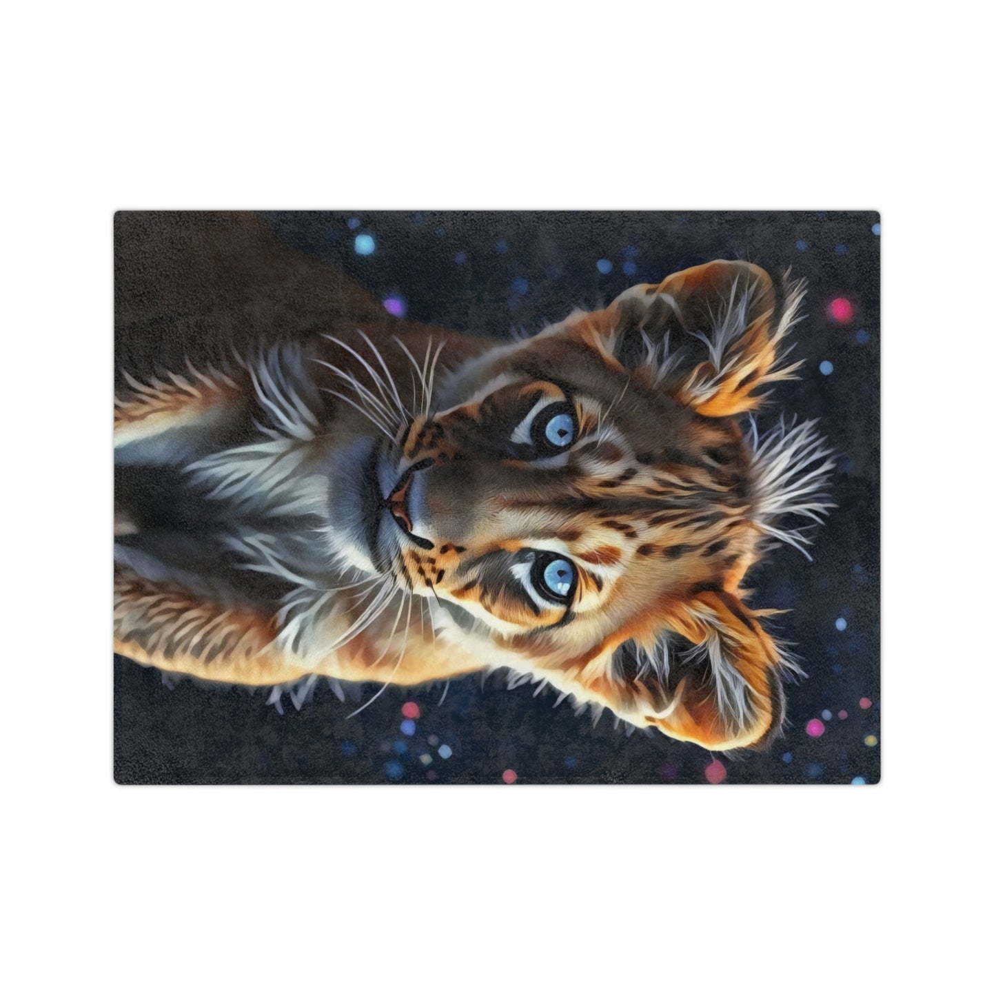 Velveteen Microfiber Blanket - Celestial Lion Cub Art Print