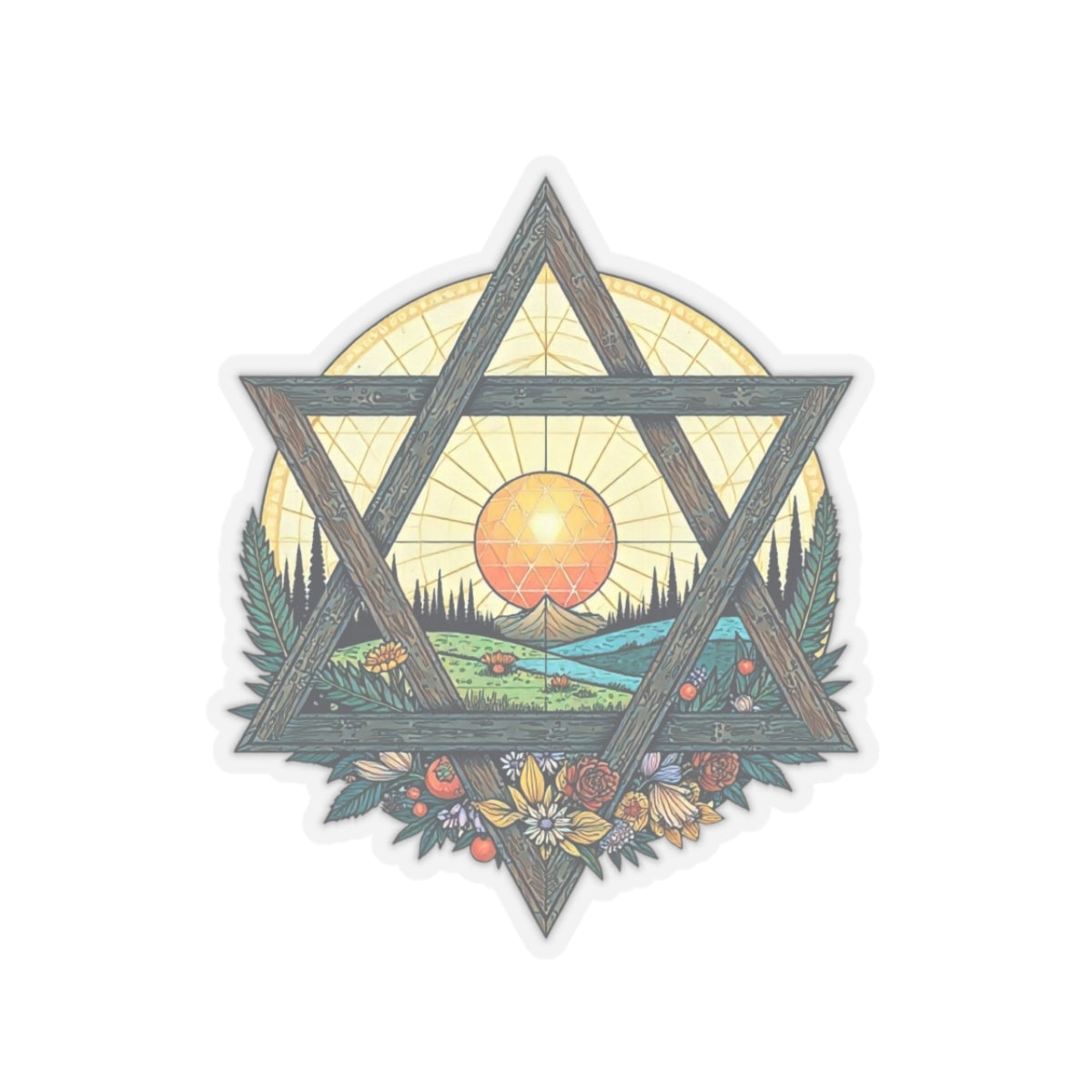 Sticker - Landscape Star of David Sticker