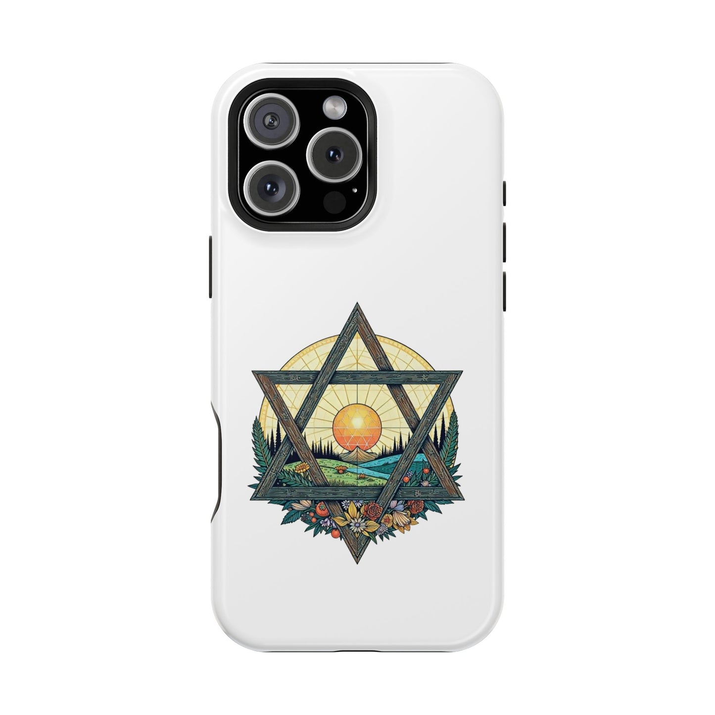 Phone Cases - Jewish Star of David Nature Landscape Design