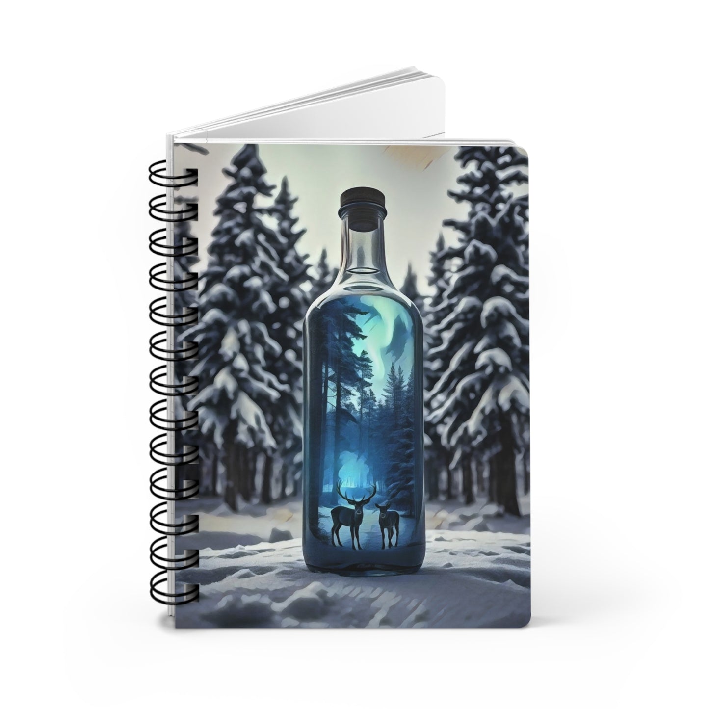 Spiral Bound Journal - Winter Landscape with Deer Art Print