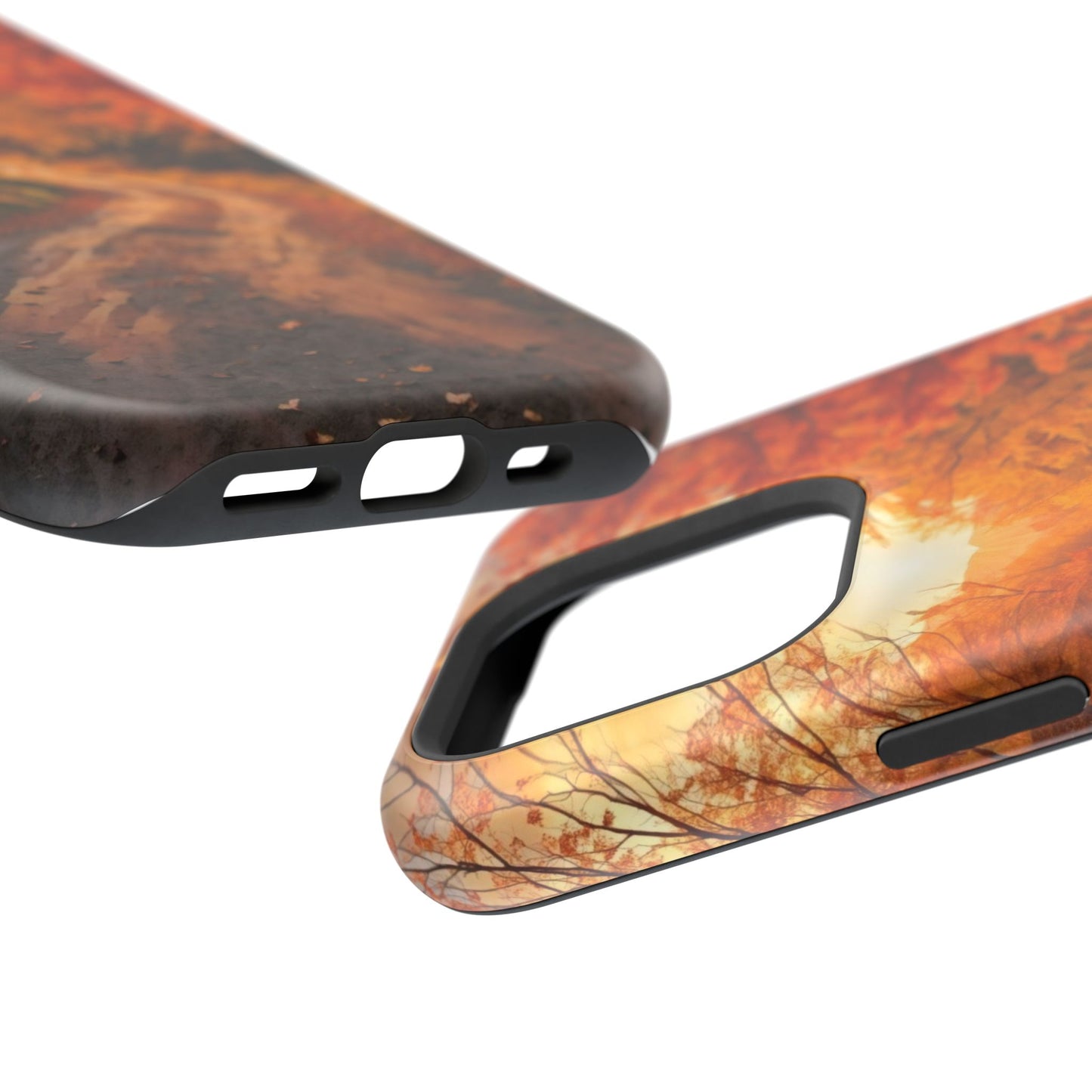 Phone Cases - Autumn Theme Painting of a Dirt Road with Trees and Wood Fence