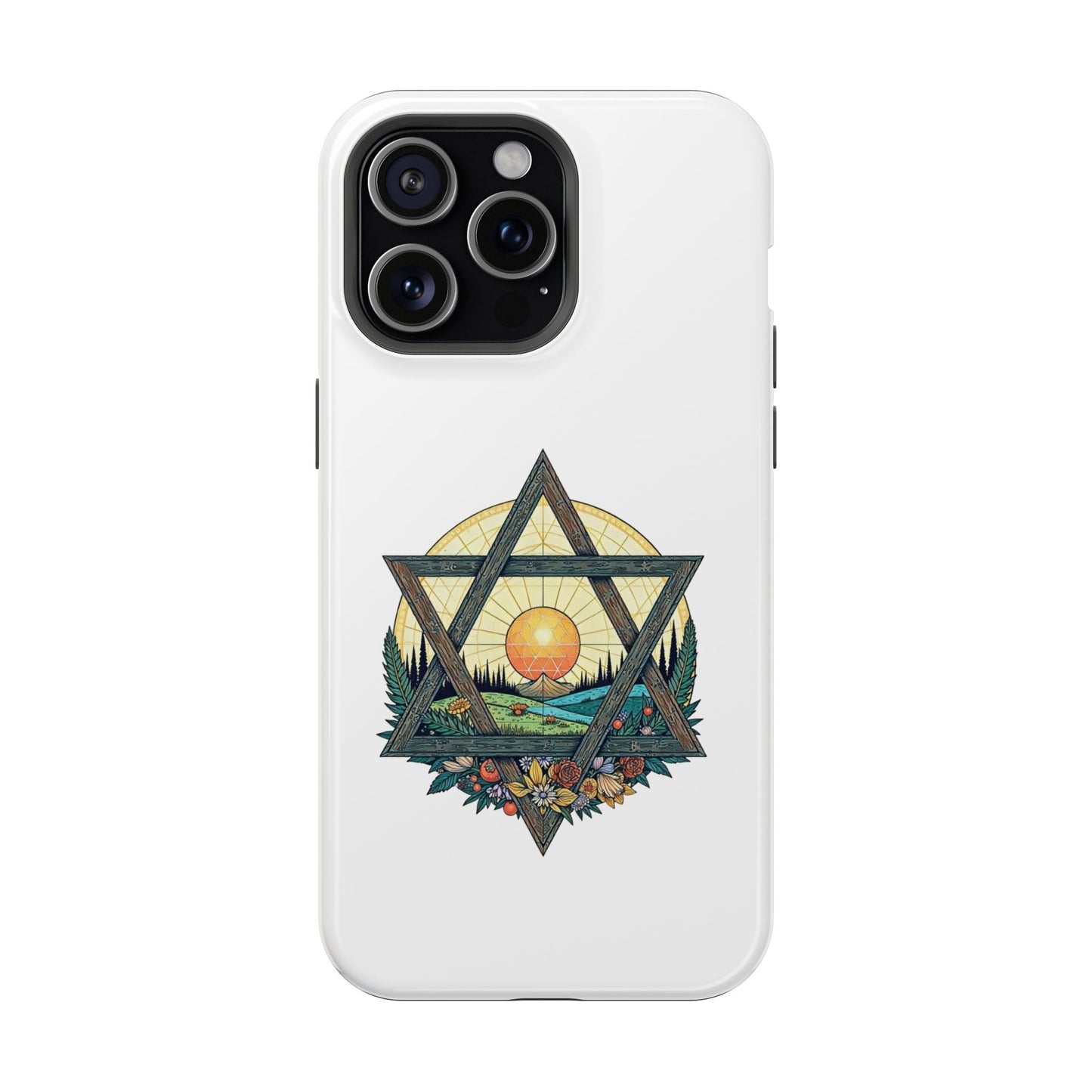 Phone Cases - Jewish Star of David Nature Landscape Design