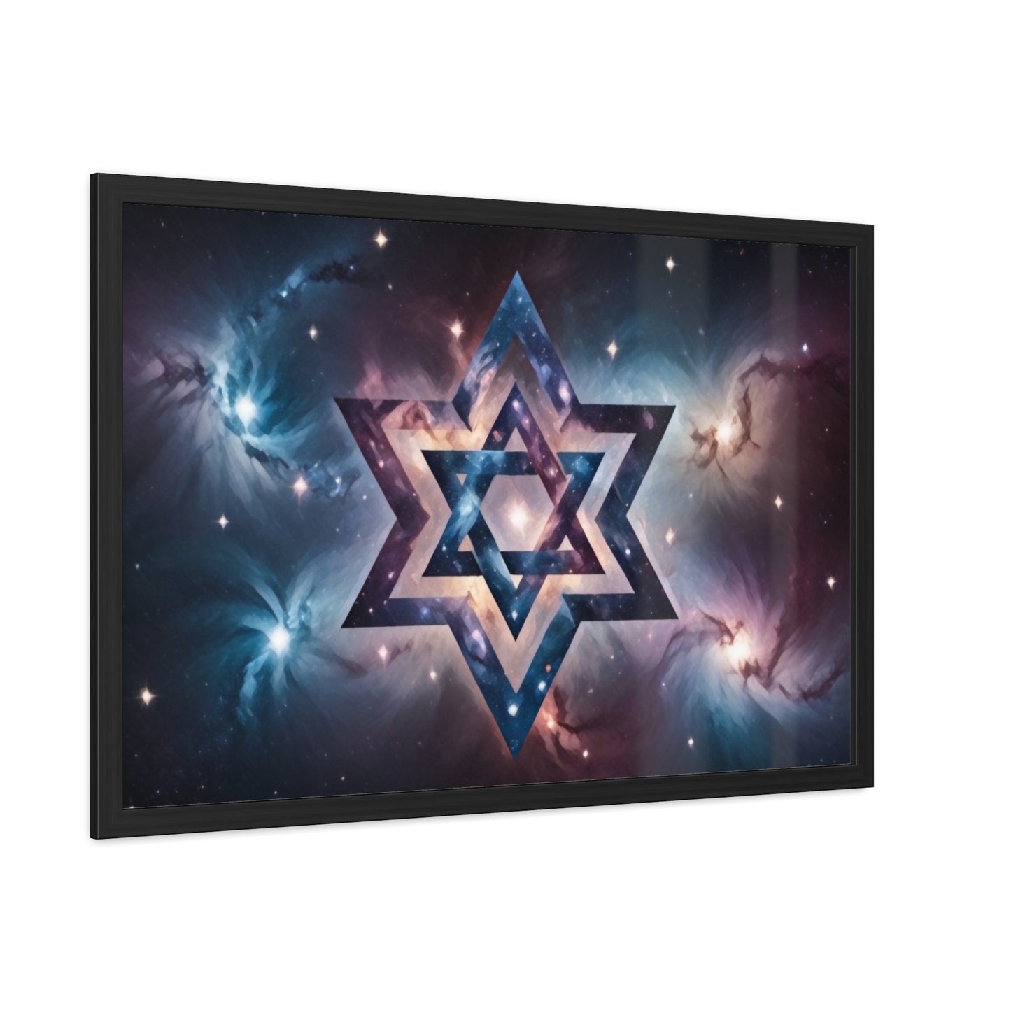 Artistic Framed Posters - Galactic Star of David in the Cosmos "Cosmic Star of Unity" Chaia Malana