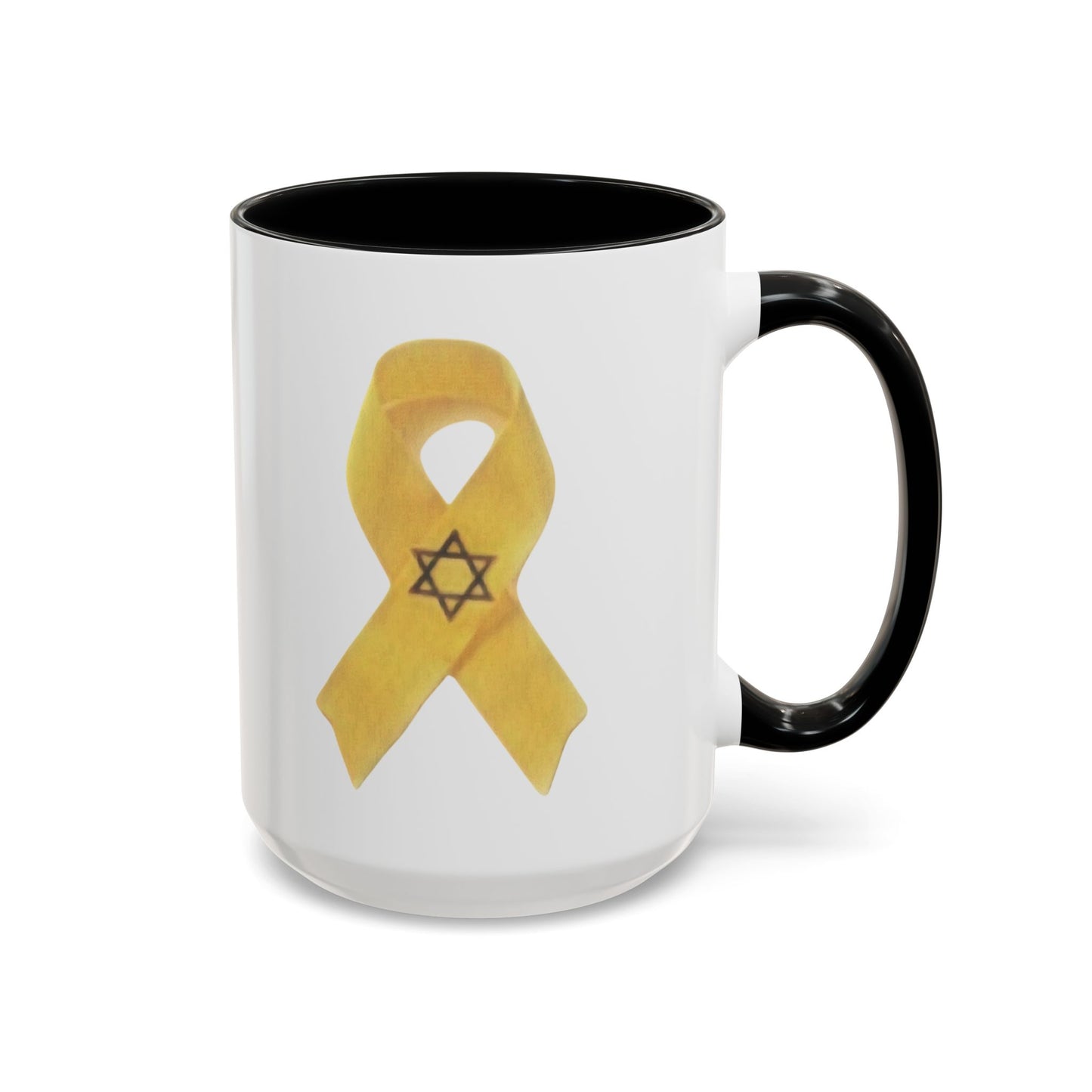 Mug - Unbroken Hope Yellow Ribbon Star of David Design by Chaia Malana Art