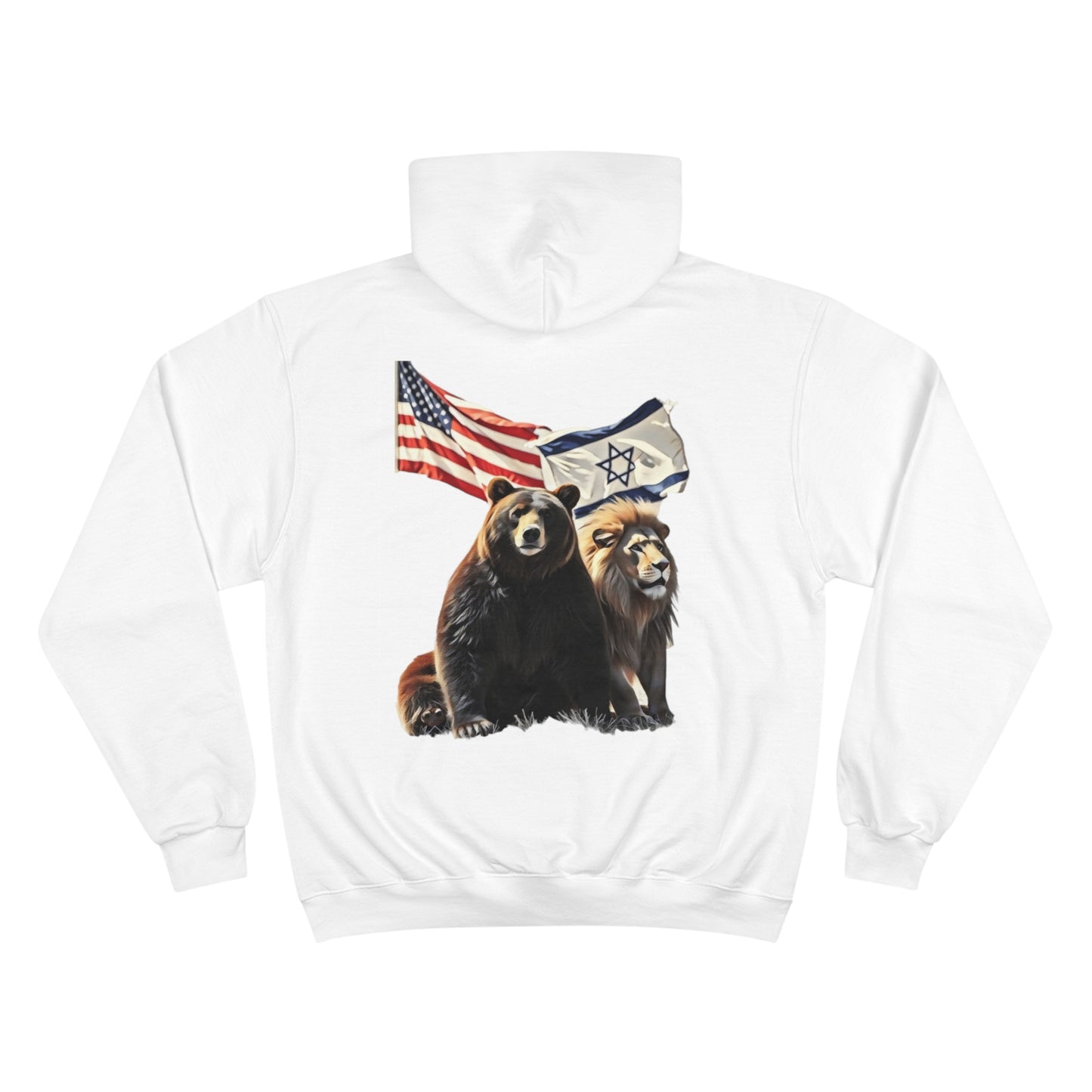 Hoodie Allies of Strength by Chaia Malana Grizzly Bear Lion American & Israeli Art