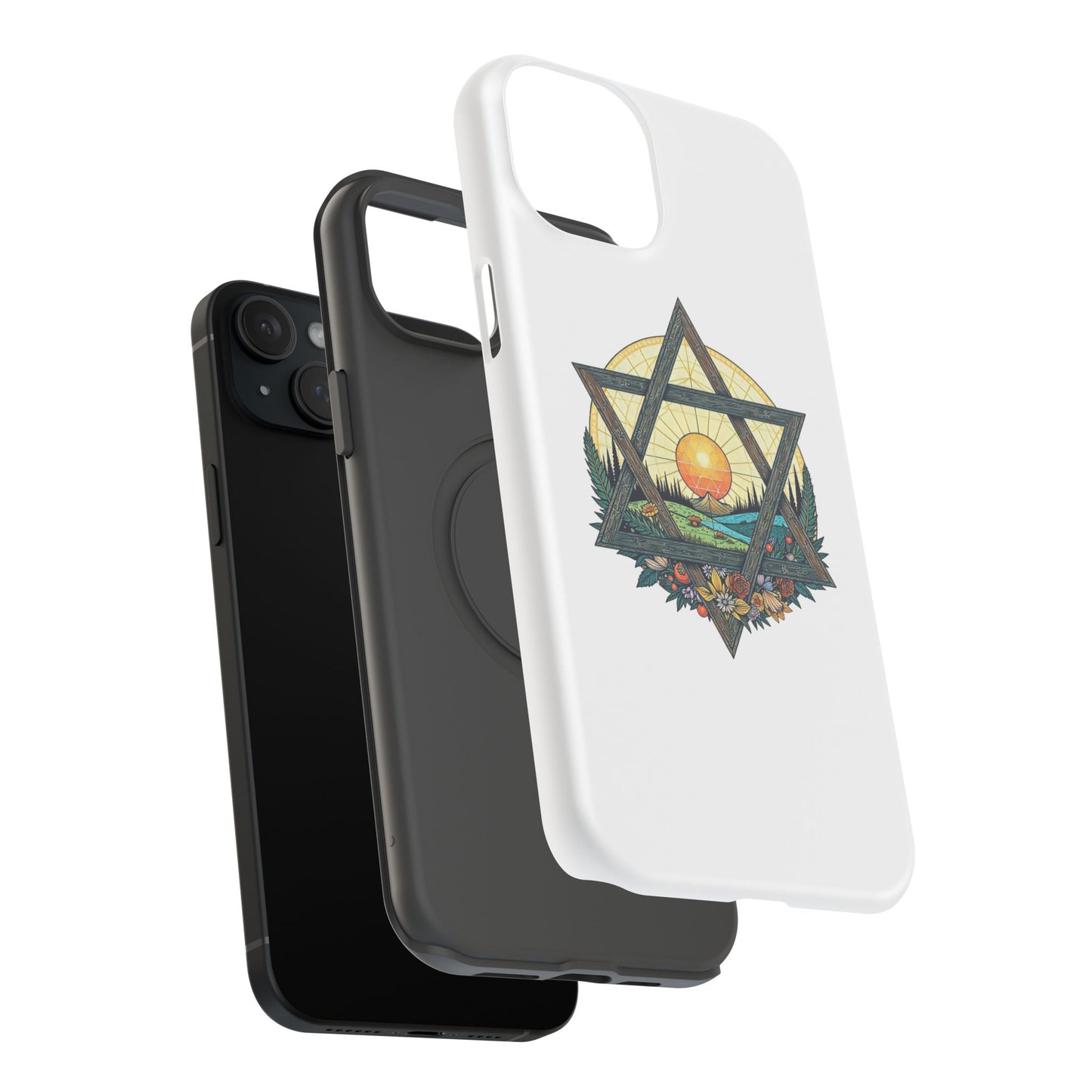 Phone Cases - Jewish Star of David Nature Landscape Design