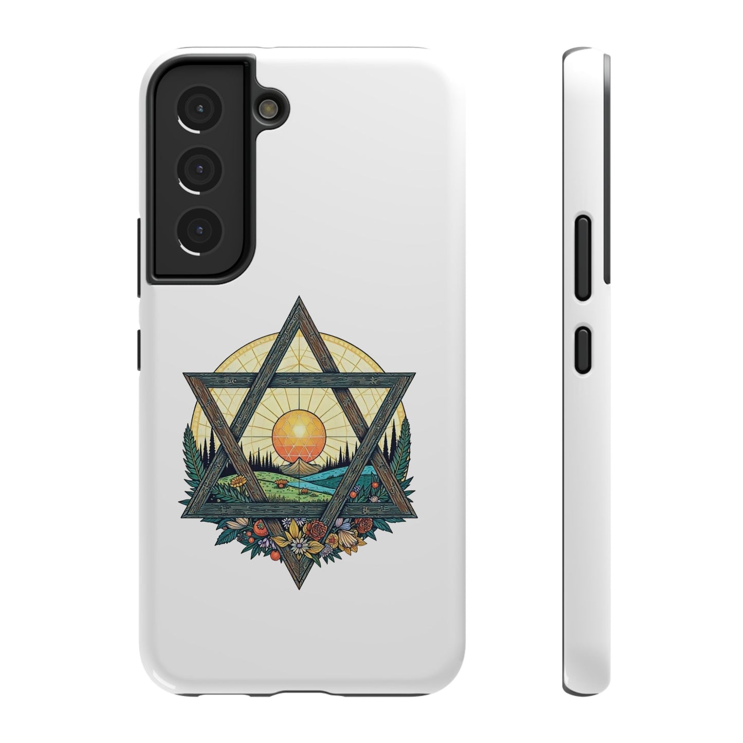 Phone Cases - Jewish Star of David Nature Landscape Design