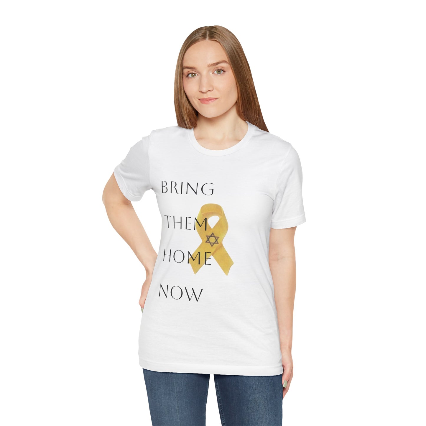 Yellow Ribbon "Bring Them Home Now" Unisex Jersey Short Sleeve Tee