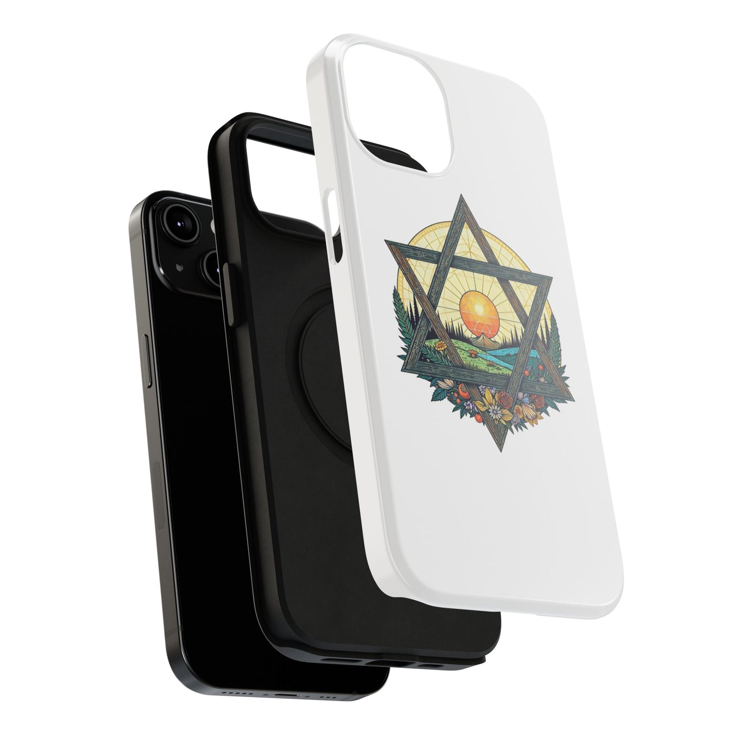 Phone Cases - Jewish Star of David Nature Landscape Design