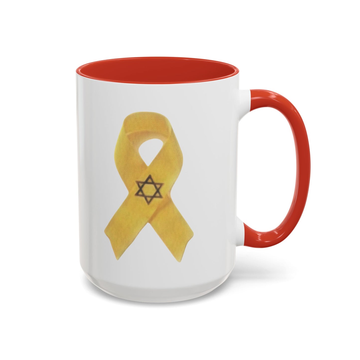 Mug - Unbroken Hope Yellow Ribbon Star of David Design by Chaia Malana Art