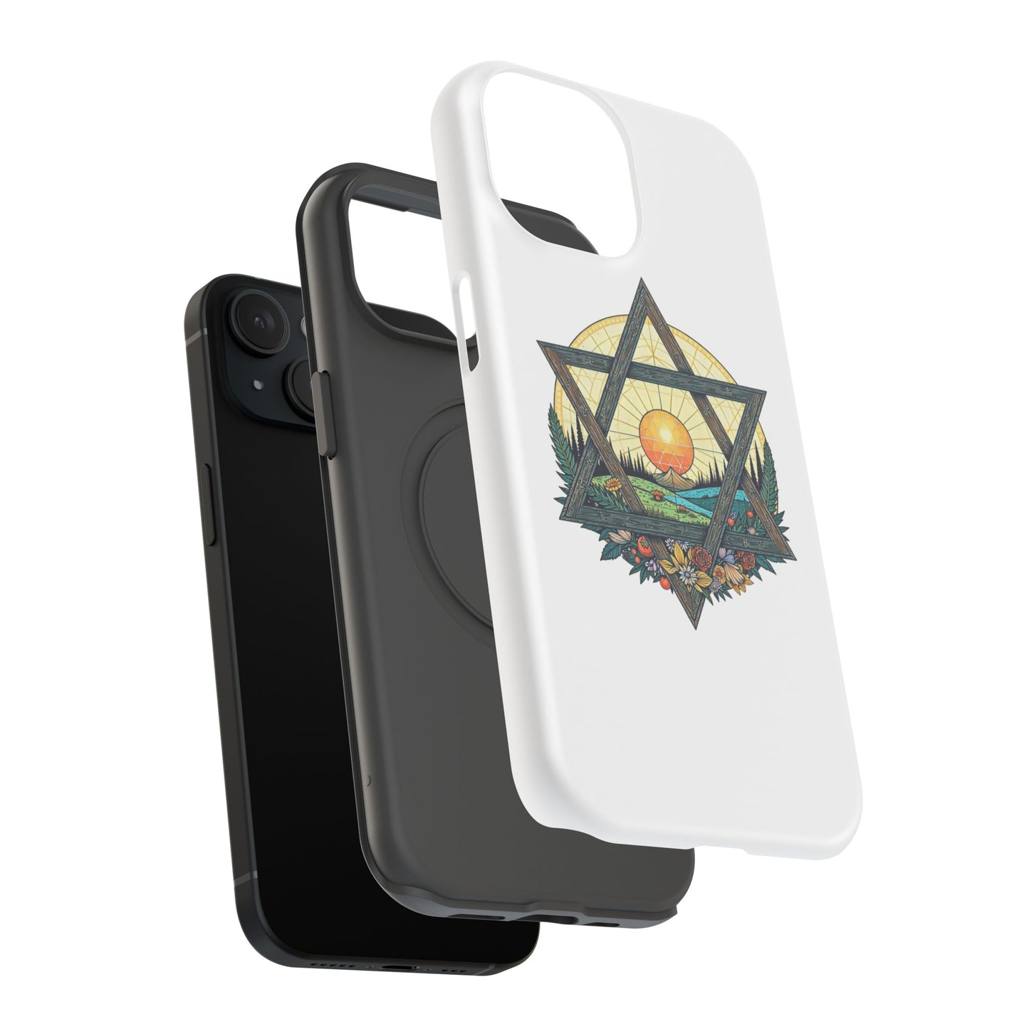 Phone Cases - Jewish Star of David Nature Landscape Design