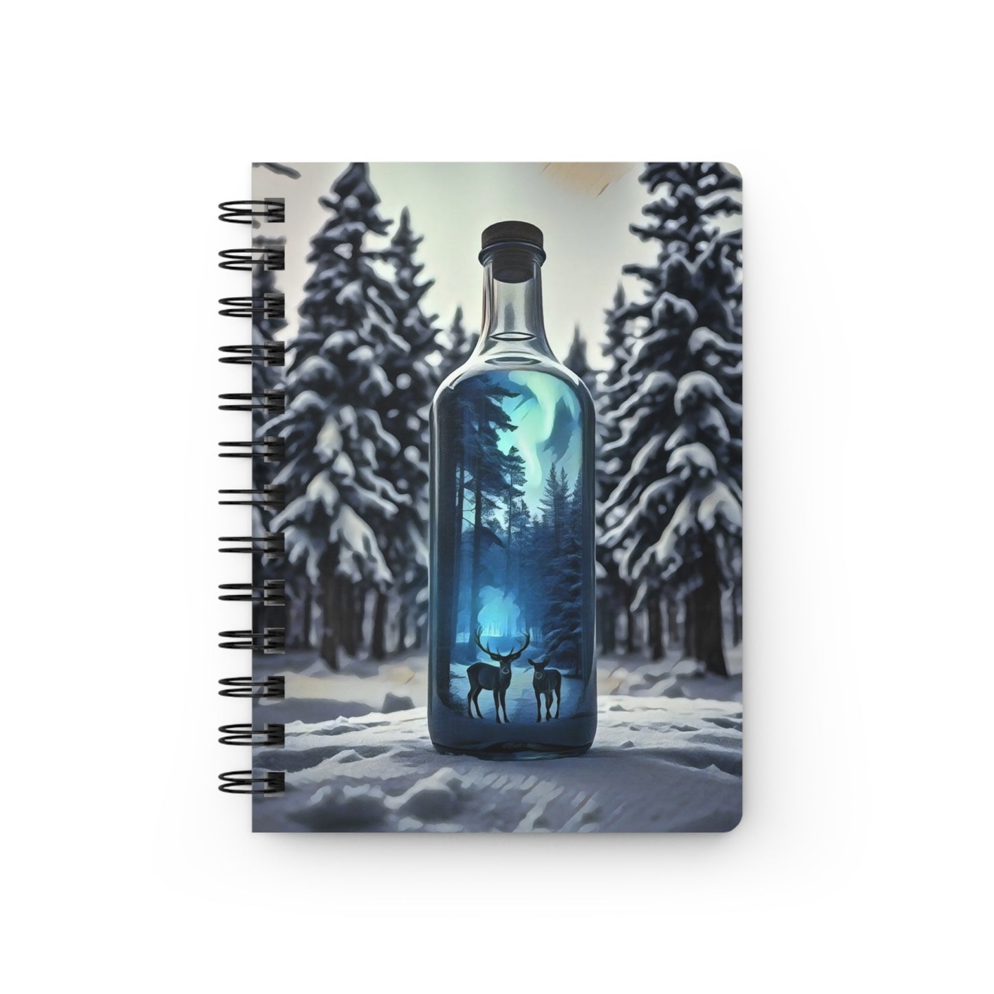 Spiral Bound Journal - Winter Landscape with Deer Art Print