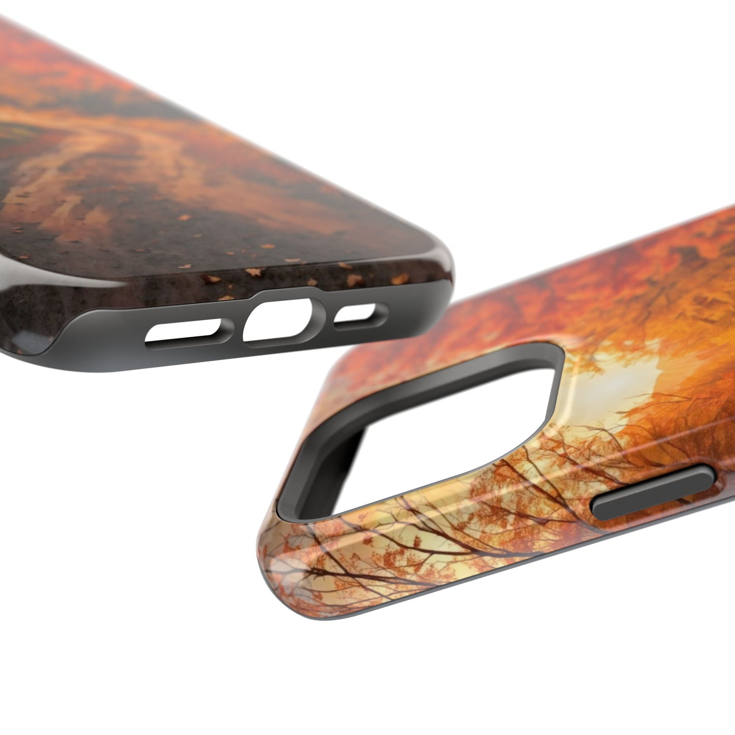 Phone Cases - Autumn Theme Painting of a Dirt Road with Trees and Wood Fence