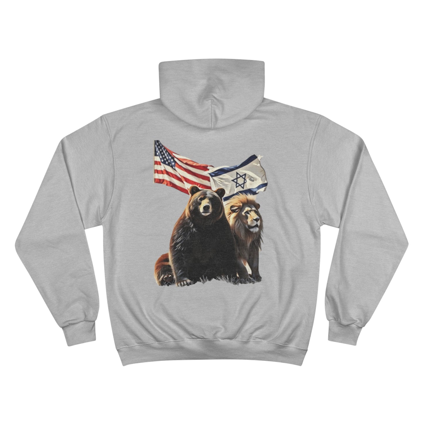 Hoodie Allies of Strength by Chaia Malana Grizzly Bear Lion American & Israeli Art