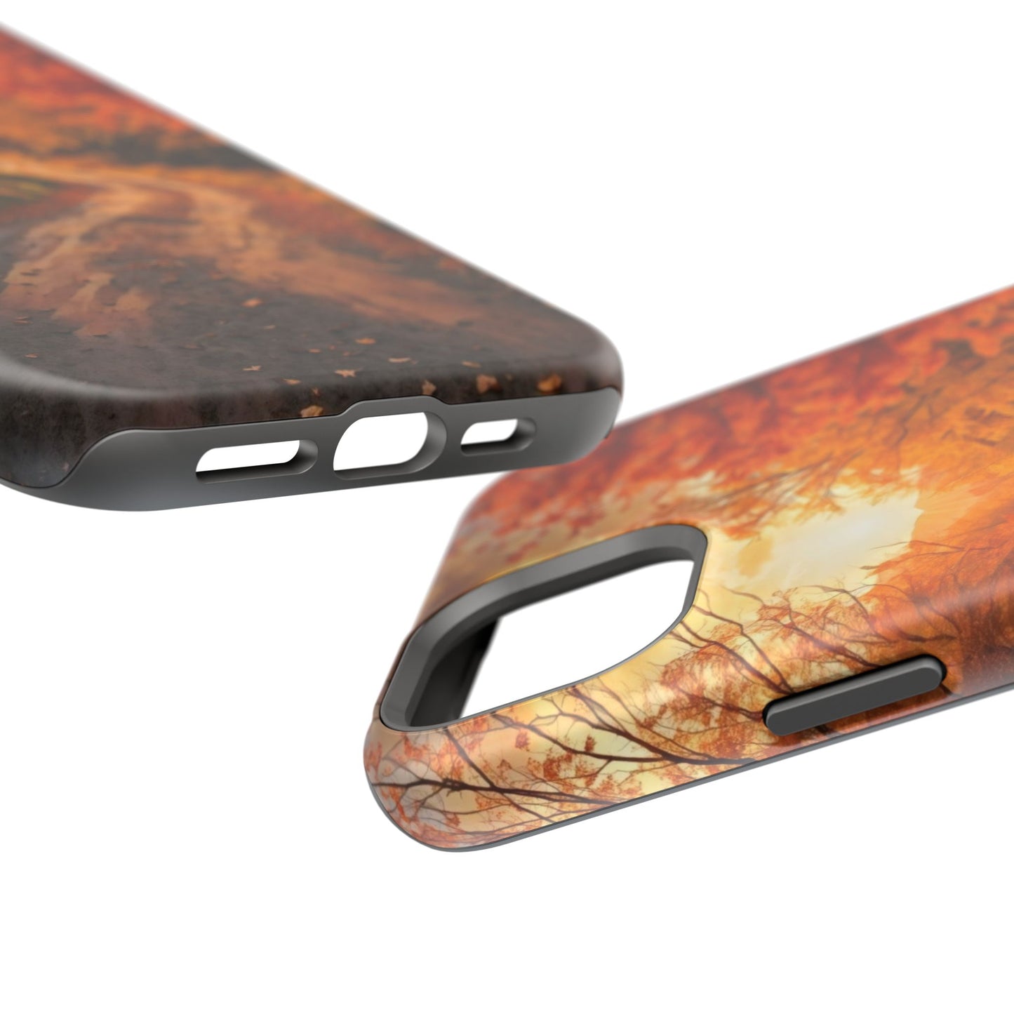 Phone Cases - Autumn Theme Painting of a Dirt Road with Trees and Wood Fence