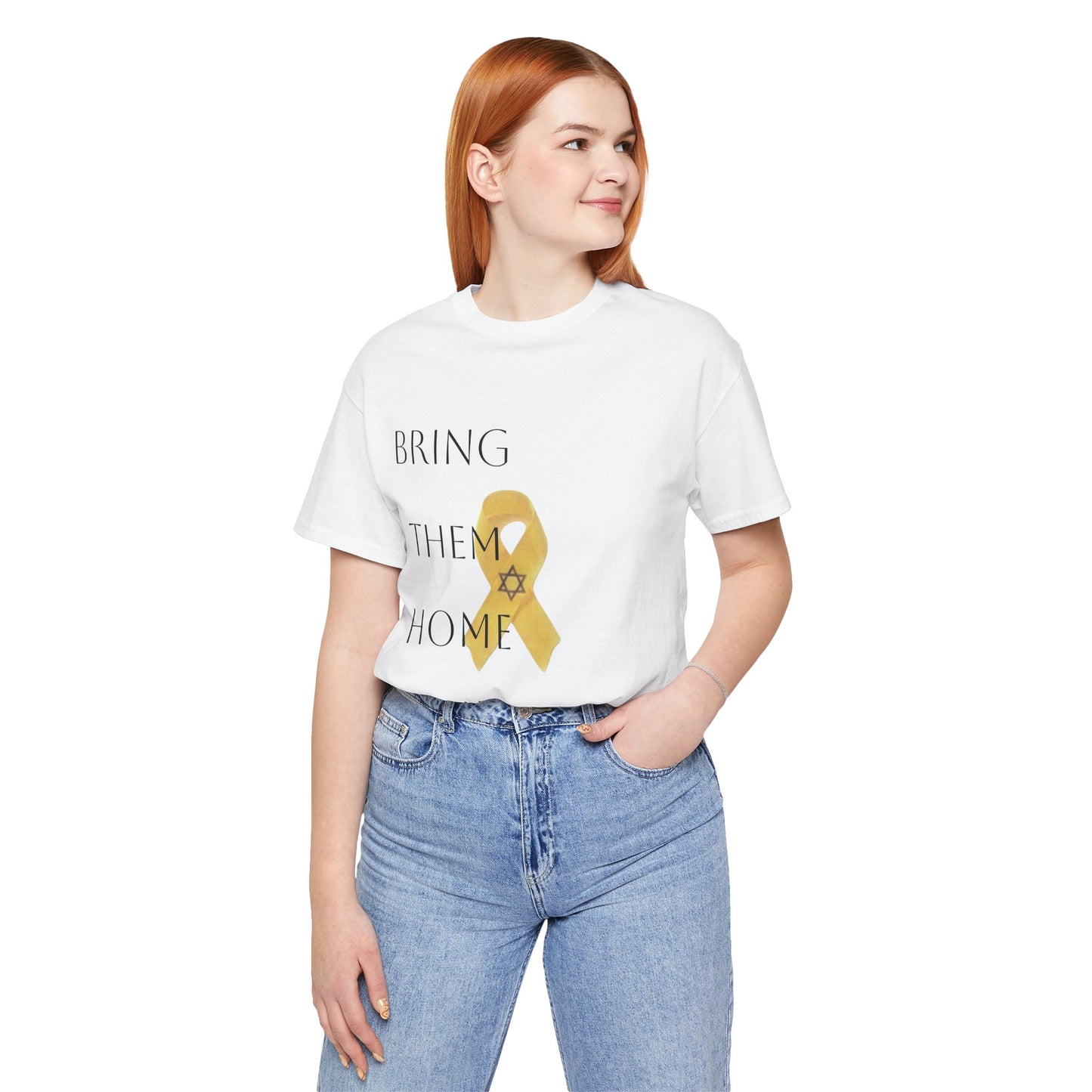 Yellow Ribbon "Bring Them Home Now" Unisex Jersey Short Sleeve Tee