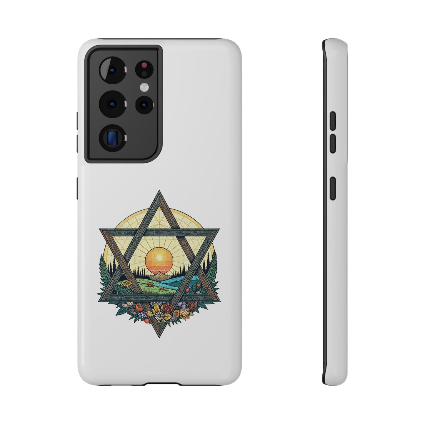 Phone Cases - Jewish Star of David Nature Landscape Design