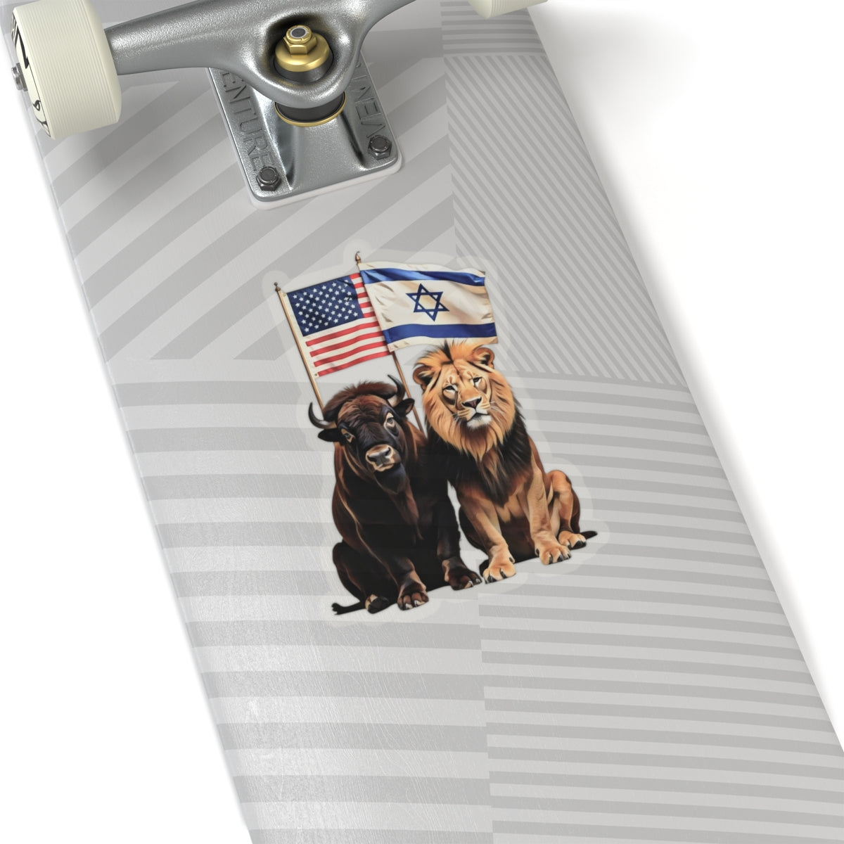 Sticker - "Unity of Strength" Israel Lion America Bison