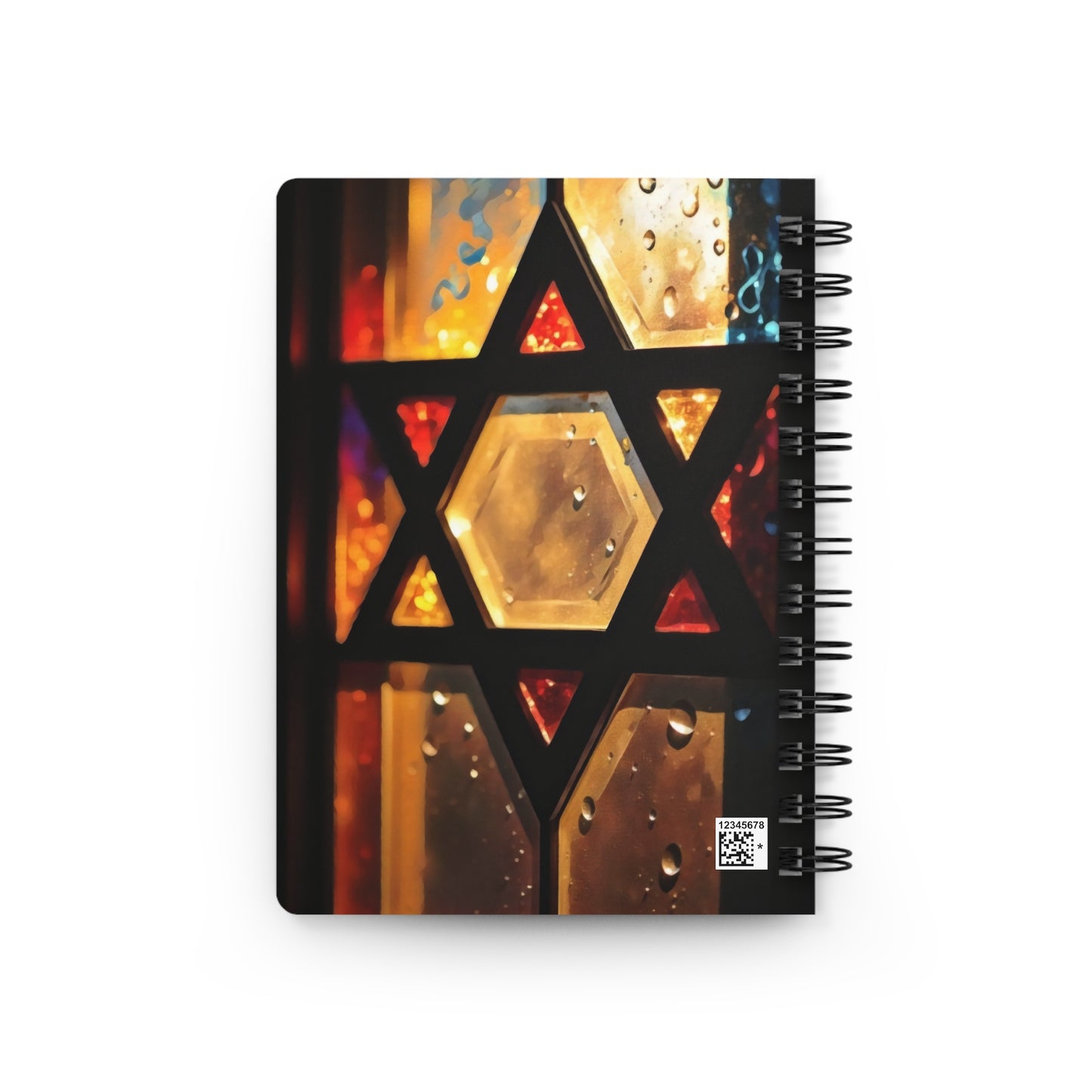 Spiral Bound Notebook - Stained Glass Star of David Art Print