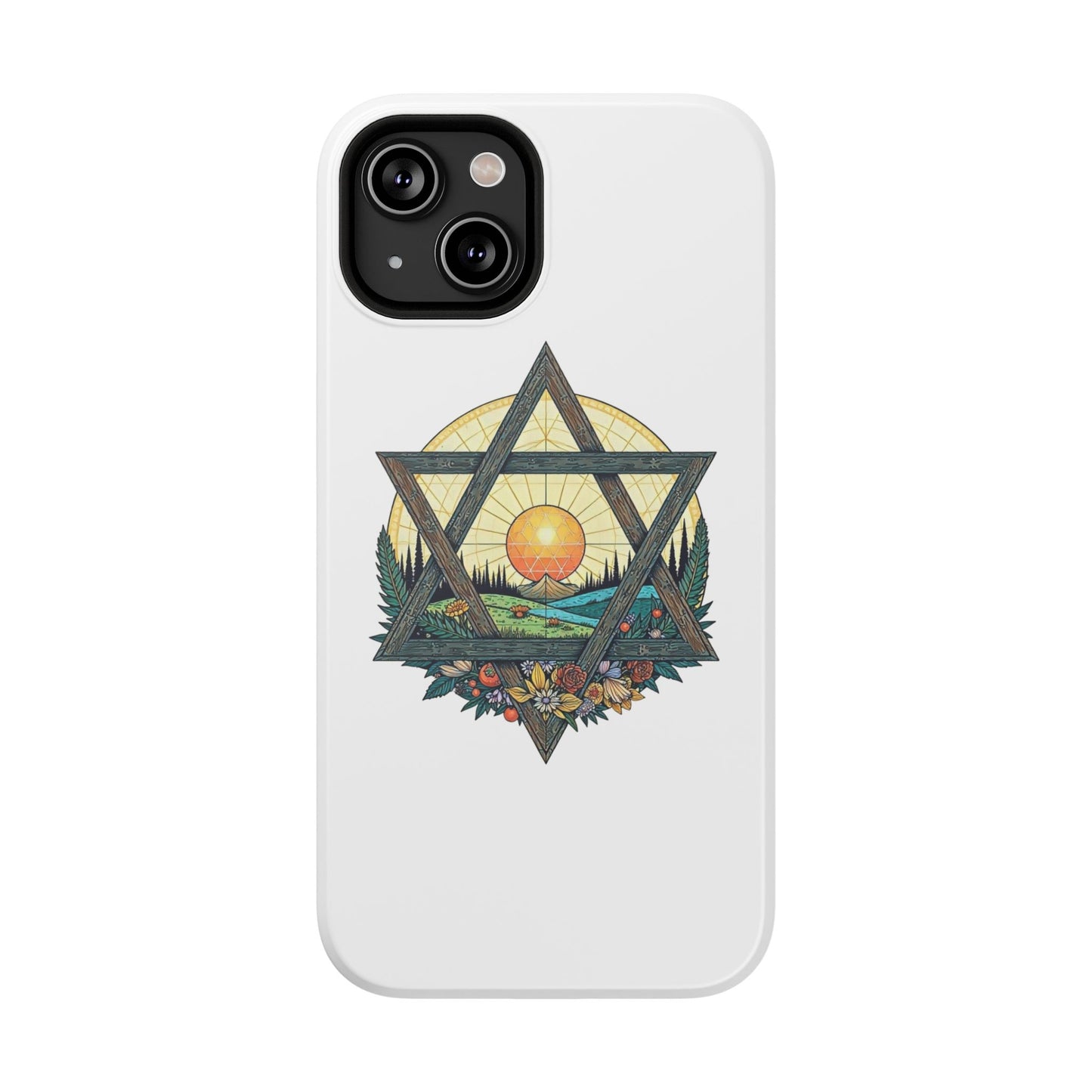 Phone Cases - Jewish Star of David Nature Landscape Design