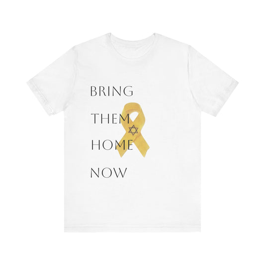 Yellow Ribbon "Bring Them Home Now" Unisex Jersey Short Sleeve Tee