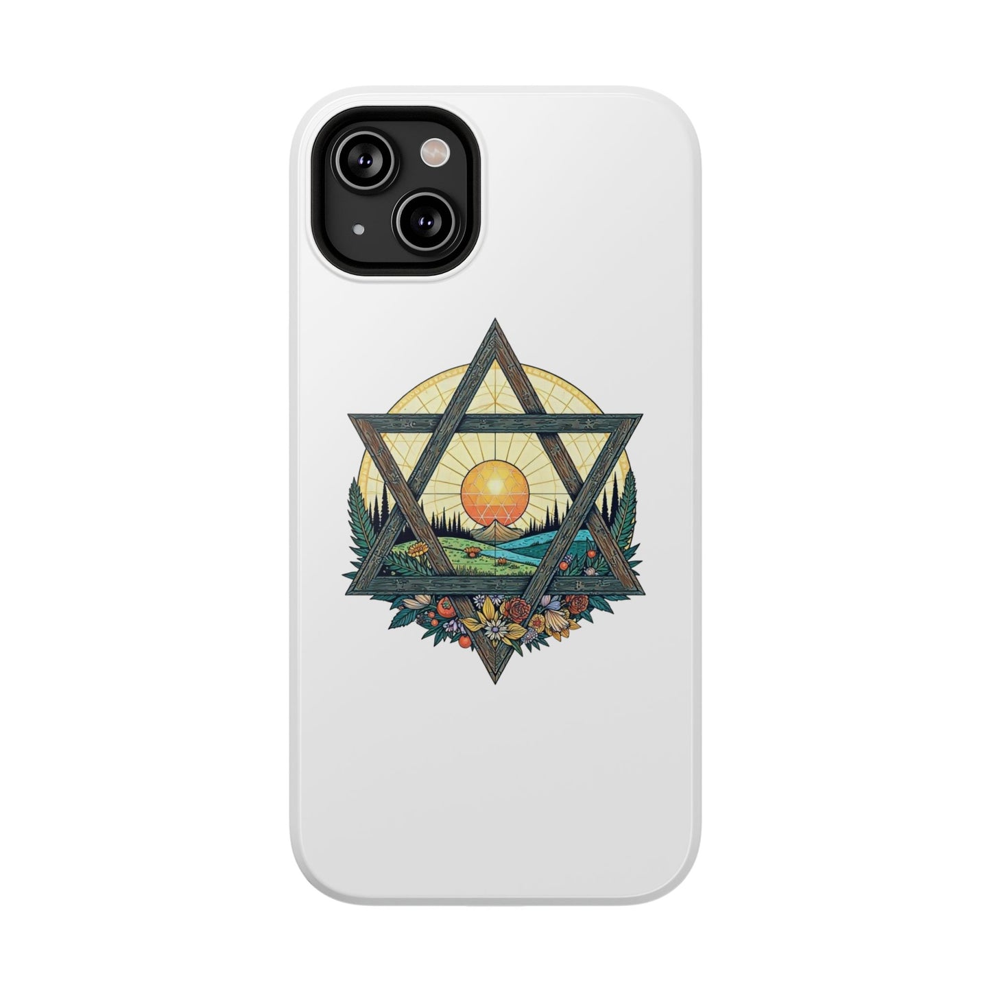 Phone Cases - Jewish Star of David Nature Landscape Design